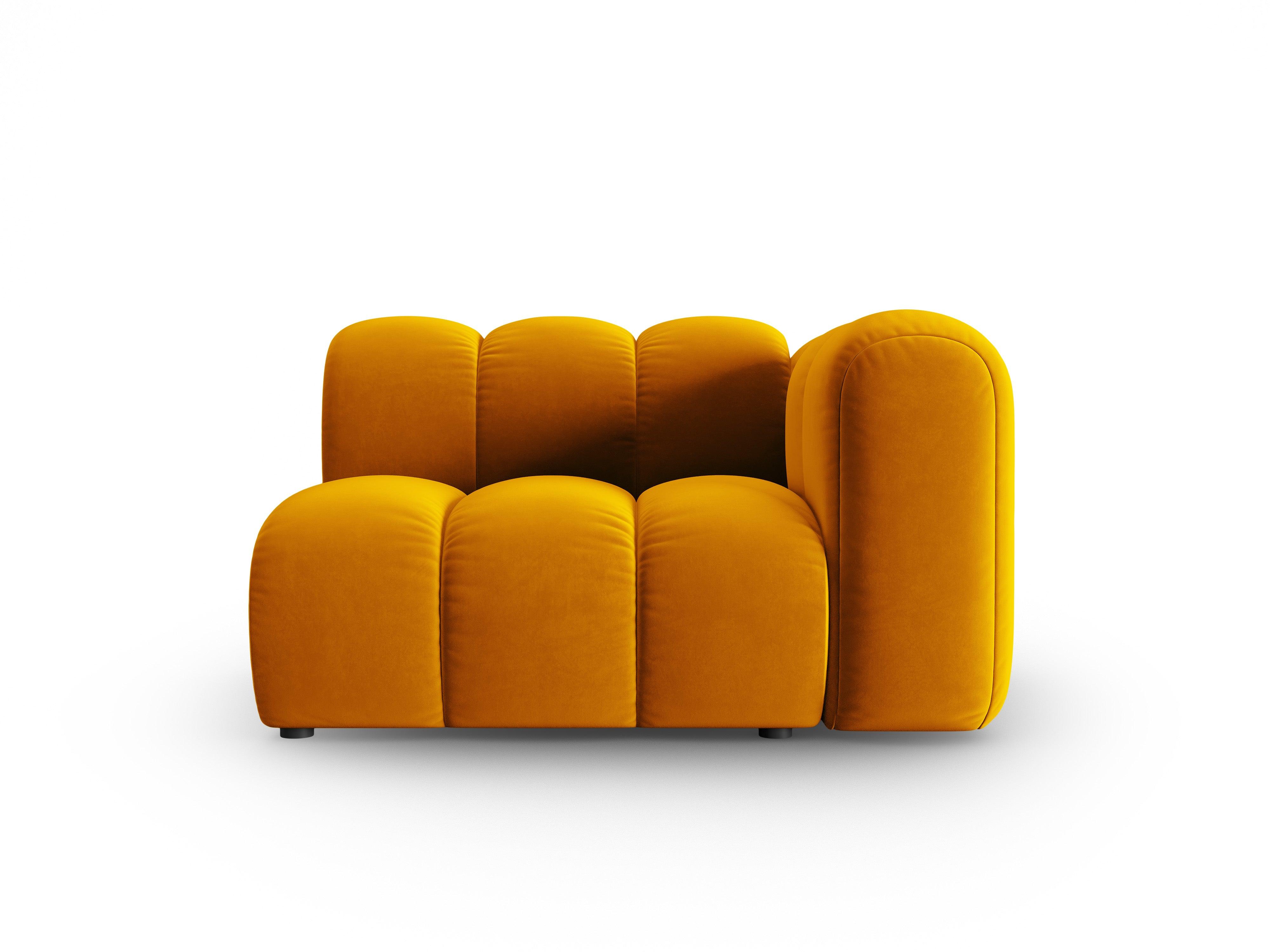 Sofa modułowa aksamitna prawostronna LUPINE musztardowy - element końcowy - Image 2