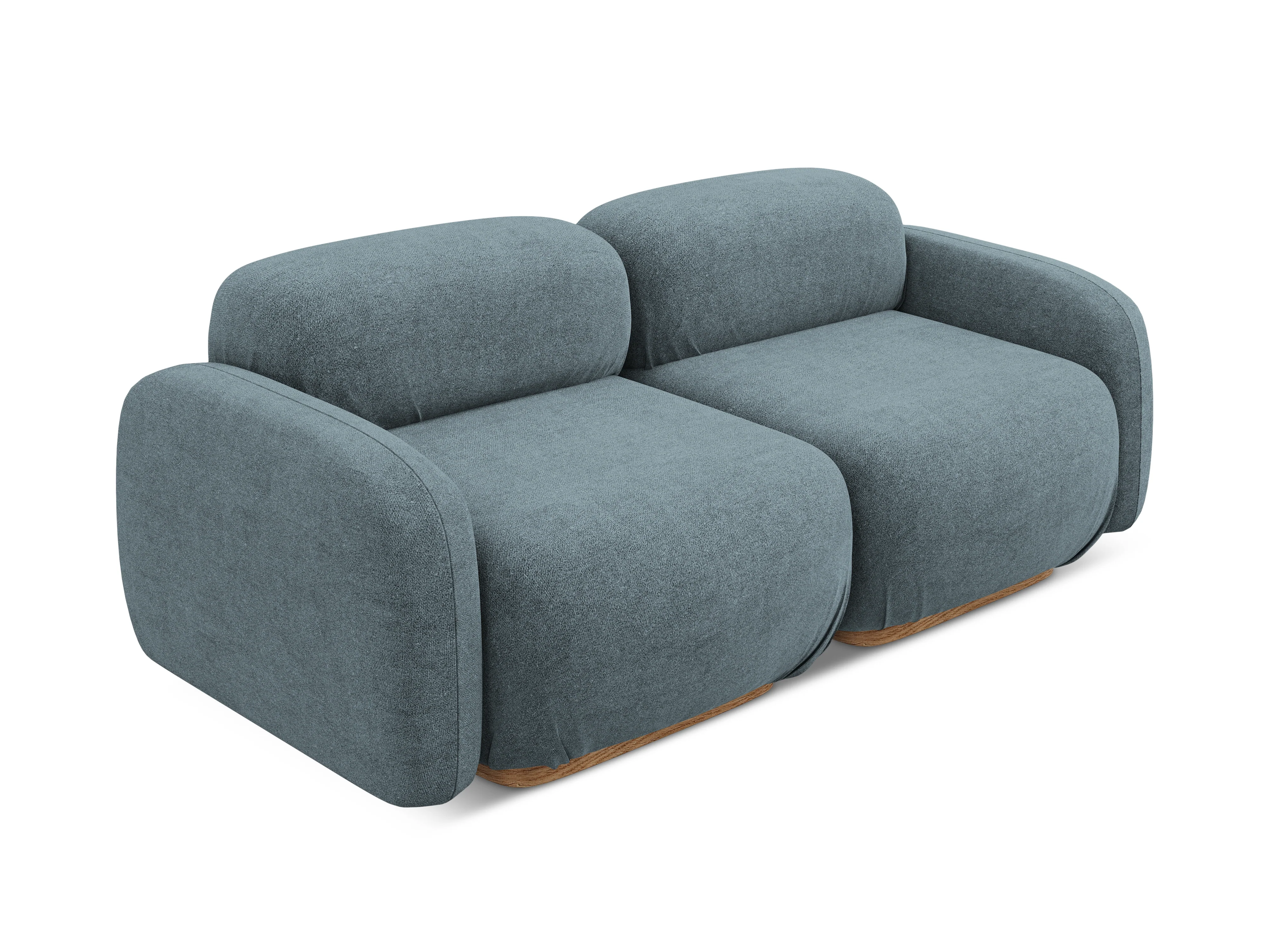 Sofa modułowa 3-osobowa AILANI dżinsowy niebieski boucle - Image 4