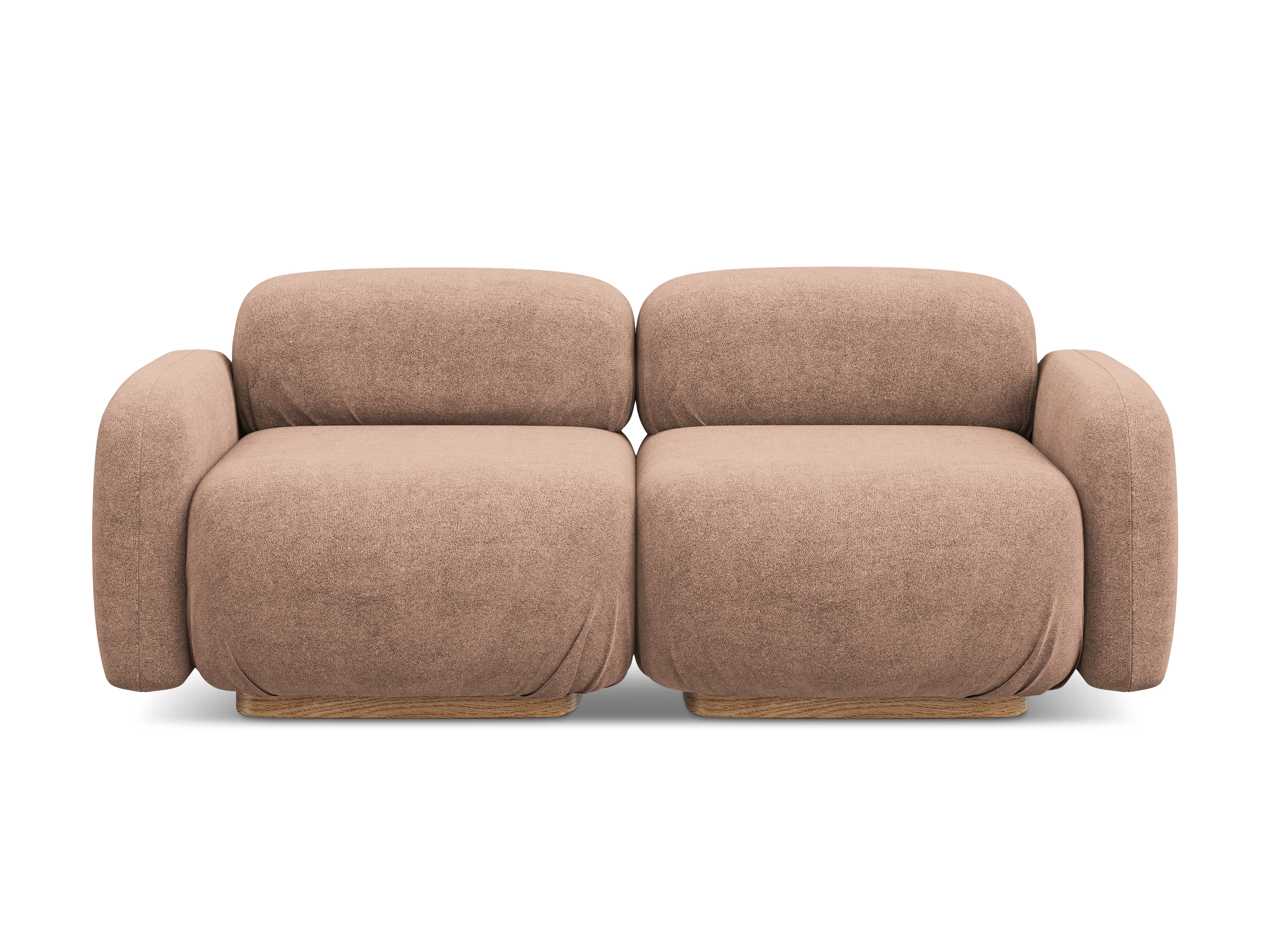 Sofa modułowa 3-osobowa AILANI pudrowy róż boucle - Image 3