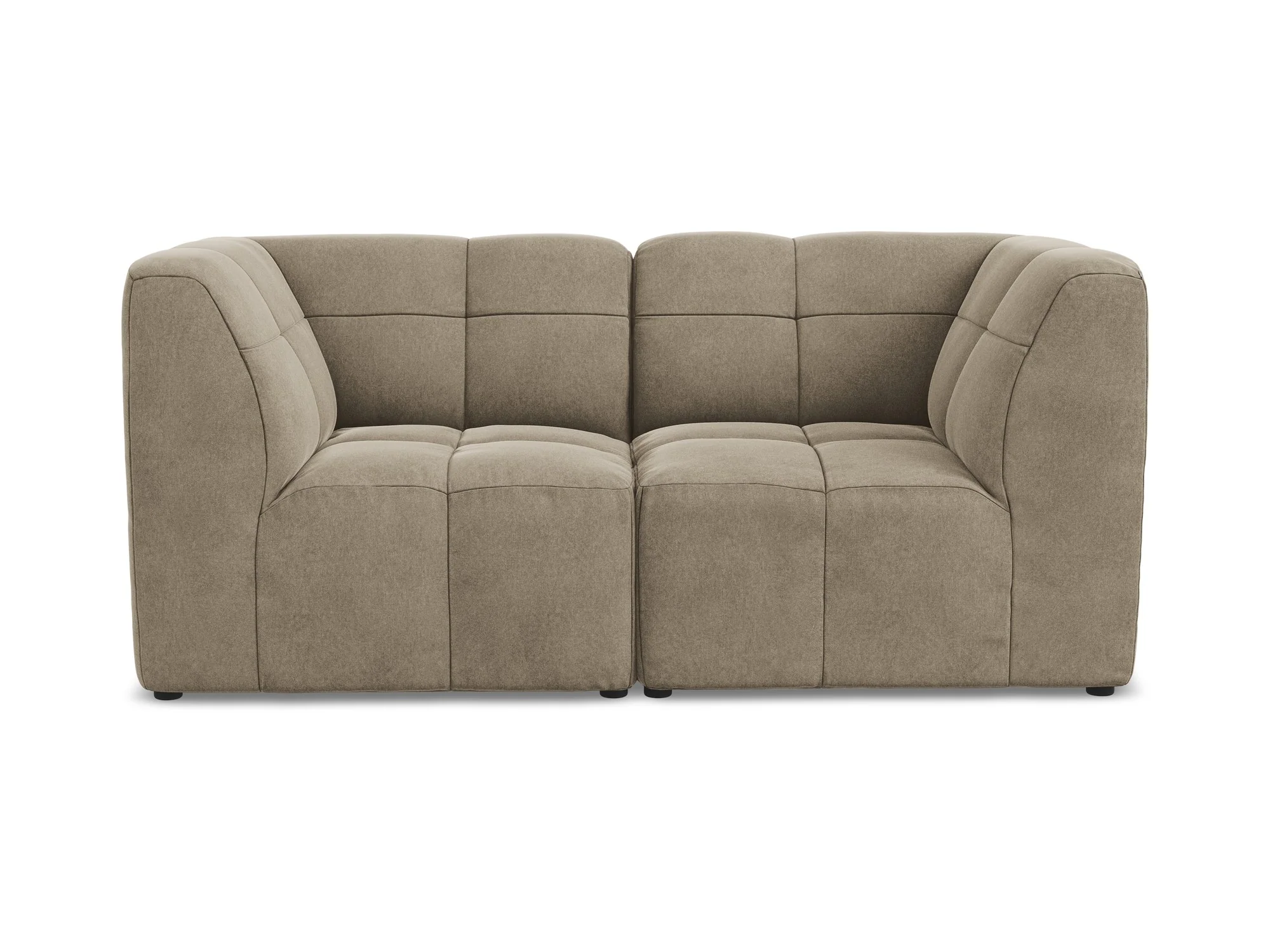 Sofa modułowa aksamitna 2-osobowa ALOHA beżowy - Image 3