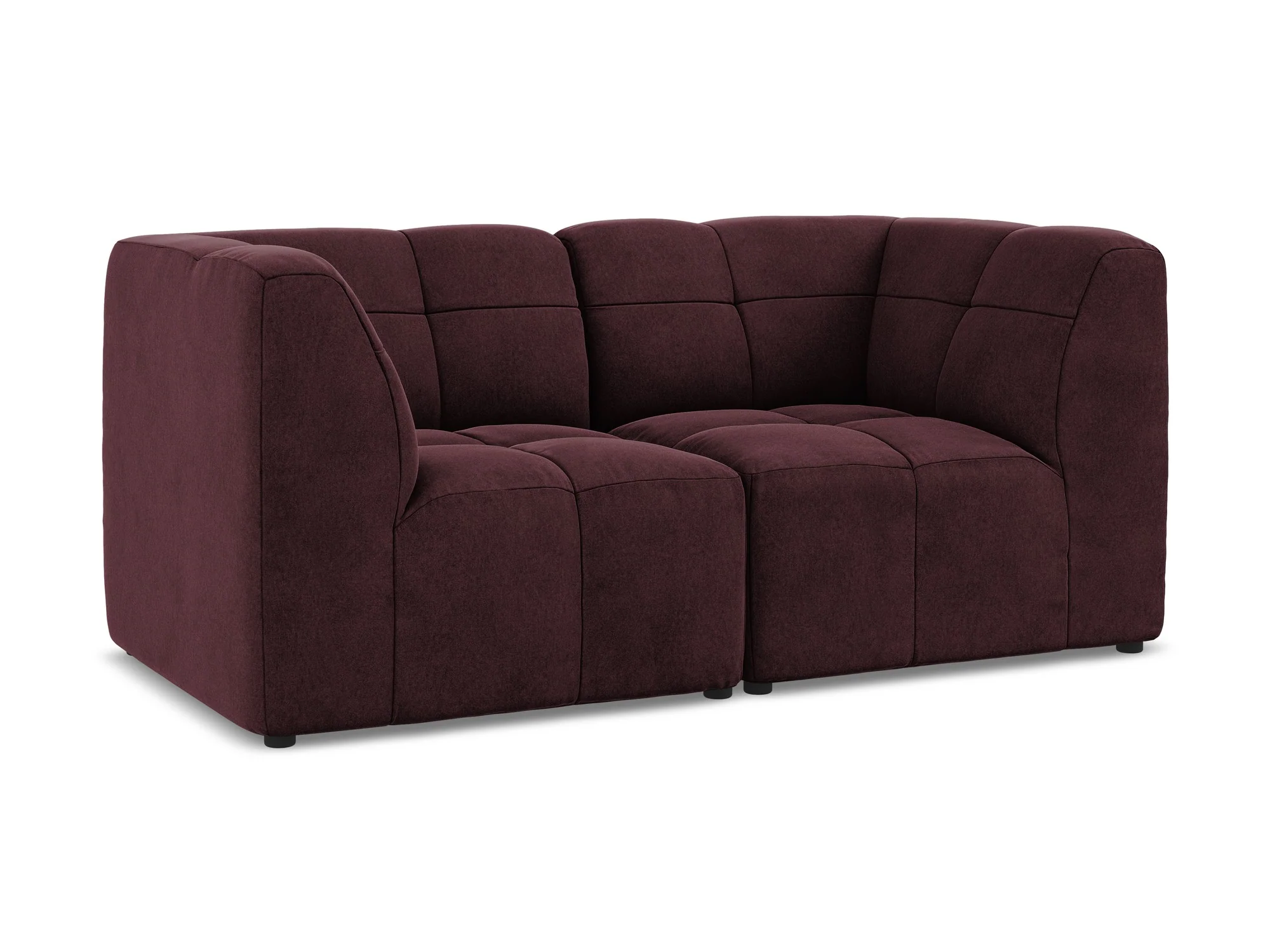 Sofa modułowa aksamitna 2-osobowa ALOHA burgundowy