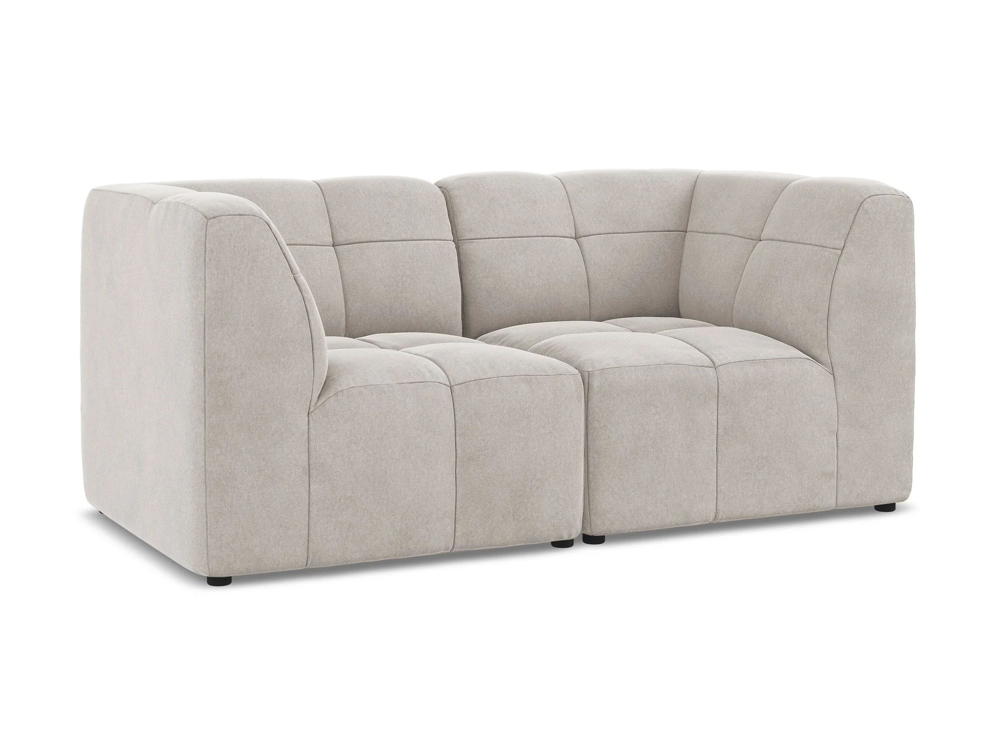 Sofa modułowa aksamitna 2-osobowa ALOHA jasnobeżowy