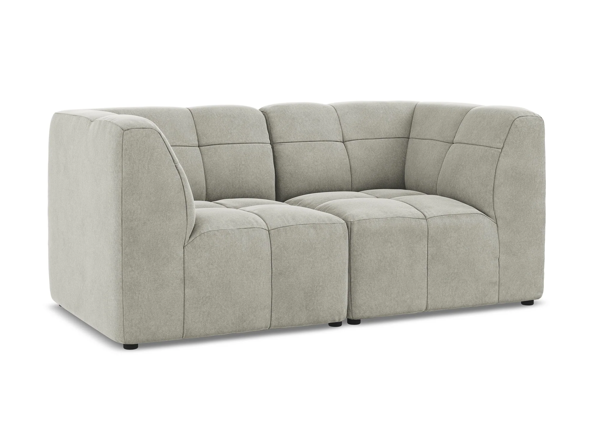 Sofa modułowa aksamitna 2-osobowa ALOHA jasnoszary