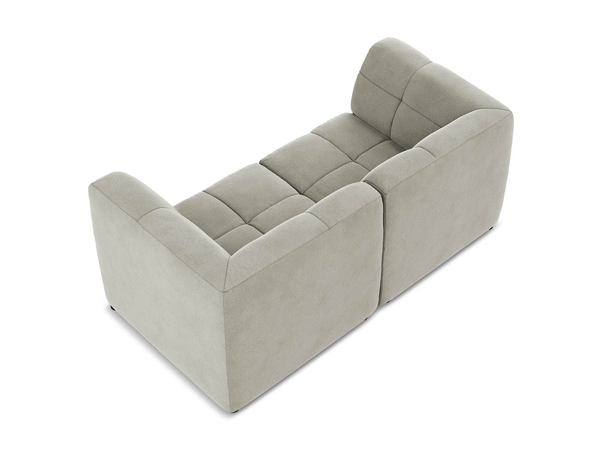Sofa modułowa aksamitna 2-osobowa ALOHA jasnoszary - Image 5