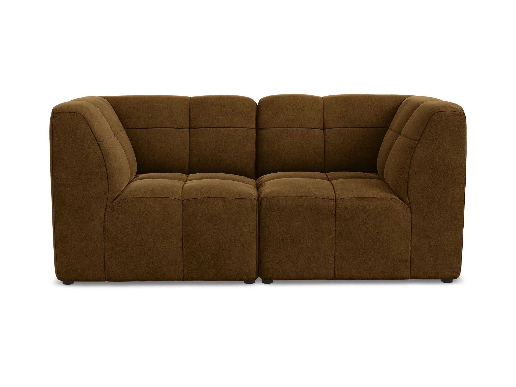 Sofa modułowa aksamitna 2-osobowa ALOHA musztardowy - Image 3