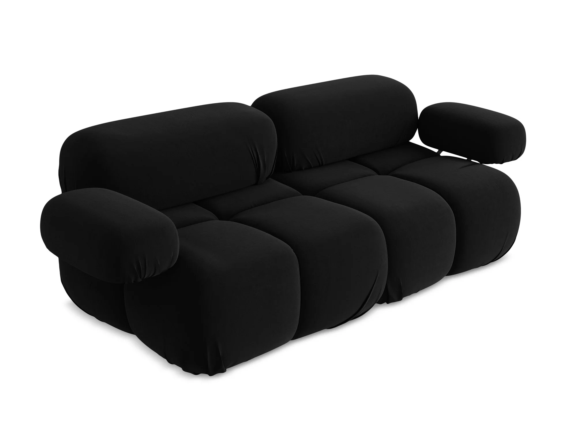 Sofa modułowa aksamitna 2-osobowa LOKUA czarny - Image 5