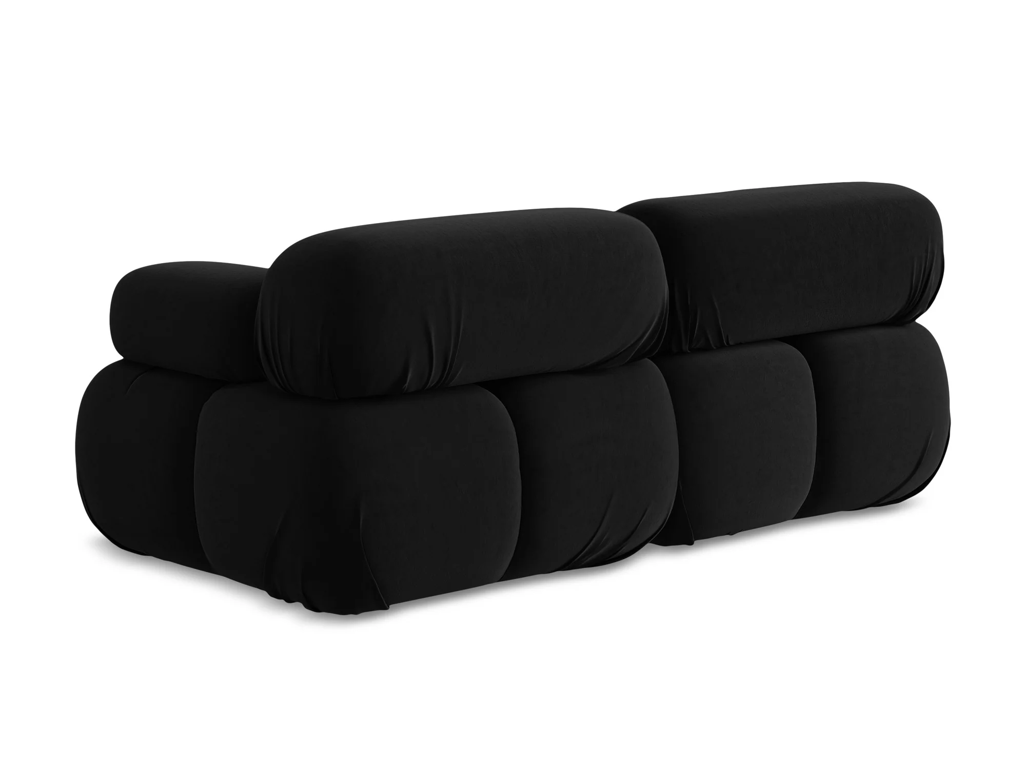 Sofa modułowa aksamitna 2-osobowa LOKUA czarny - Image 6
