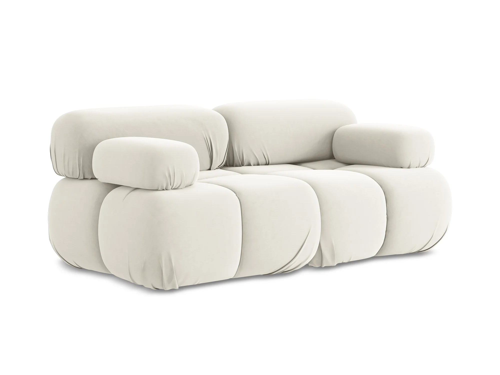 Sofa modułowa aksamitna 2-osobowa LOKUA jasnobeżowy