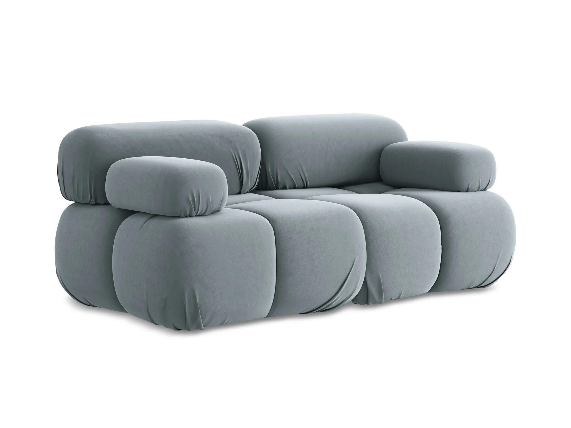 Sofa modułowa aksamitna 2-osobowa LOKUA jasnoniebieski