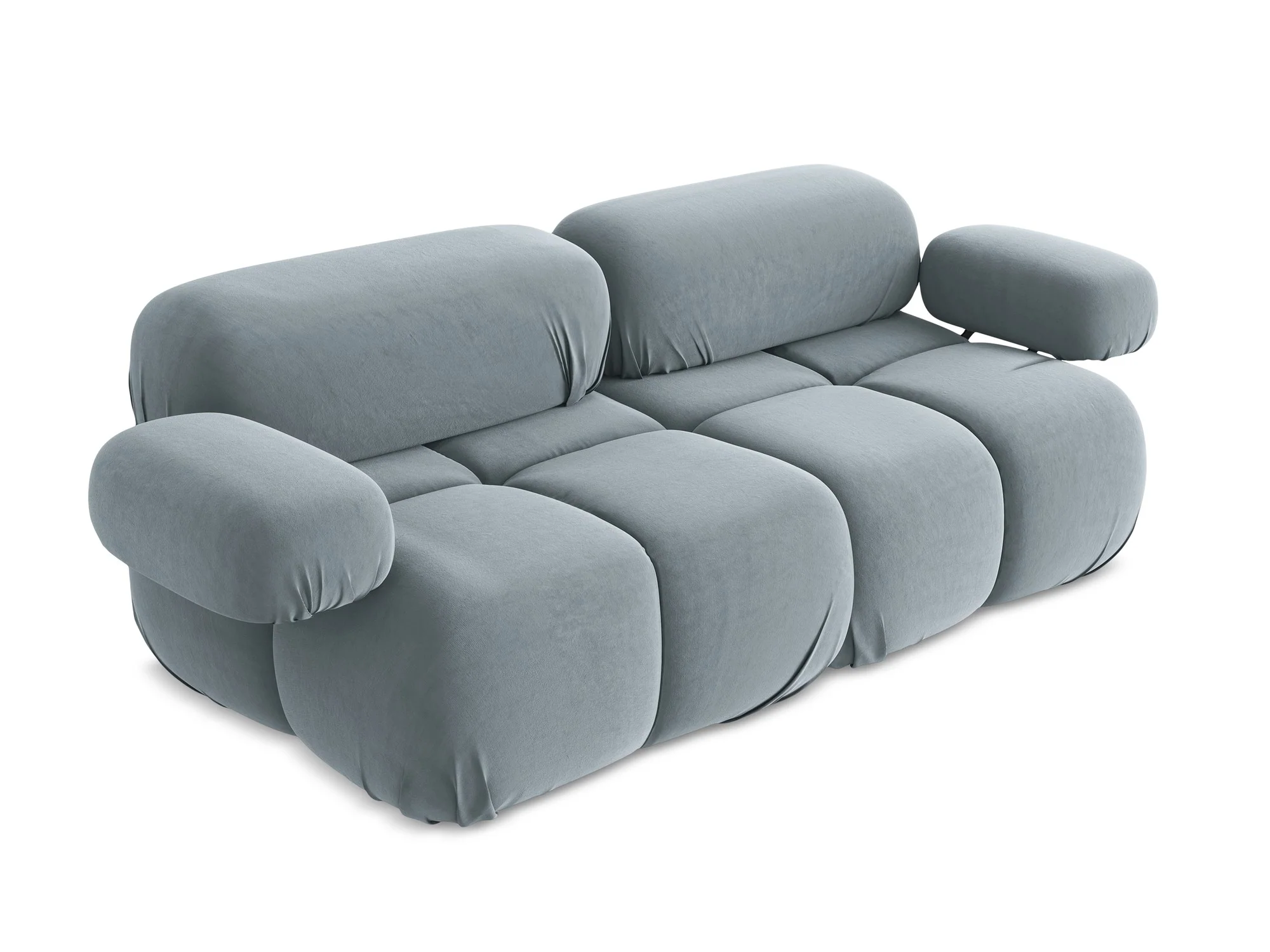 Sofa modułowa aksamitna 2-osobowa LOKUA jasnoniebieski - Image 5