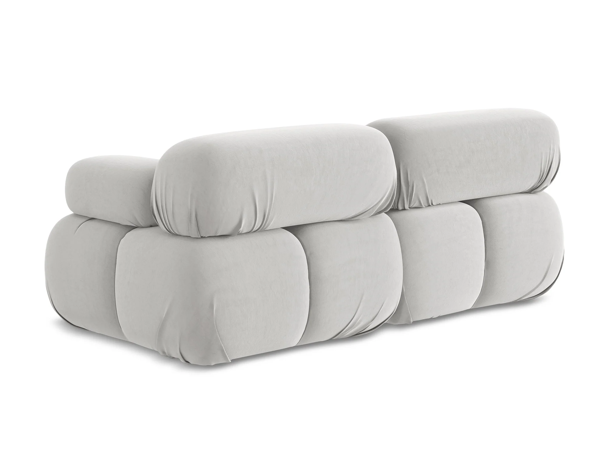Sofa modułowa aksamitna 2-osobowa LOKUA srebrny - Image 6