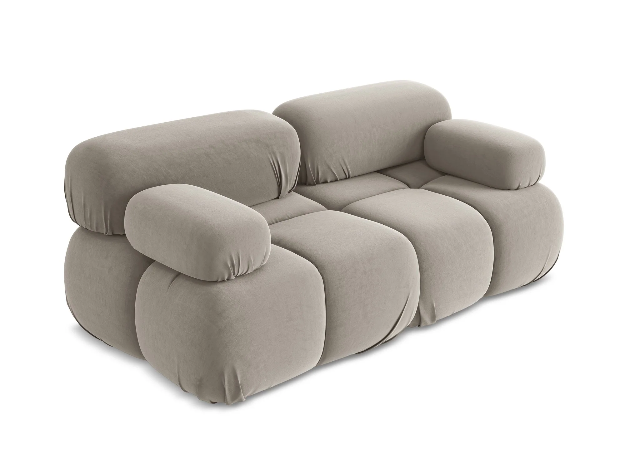 Sofa modułowa aksamitna 2-osobowa LOKUA taupe - Image 4