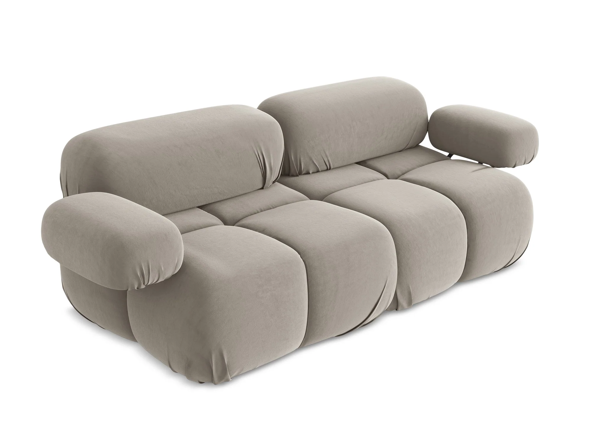 Sofa modułowa aksamitna 2-osobowa LOKUA taupe - Image 5