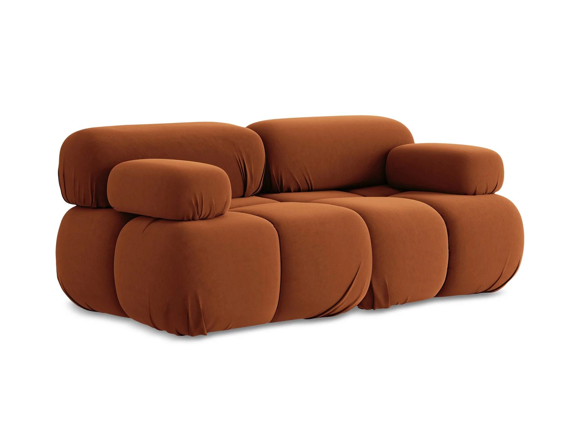 Sofa modułowa aksamitna 2-osobowa LOKUA terakota