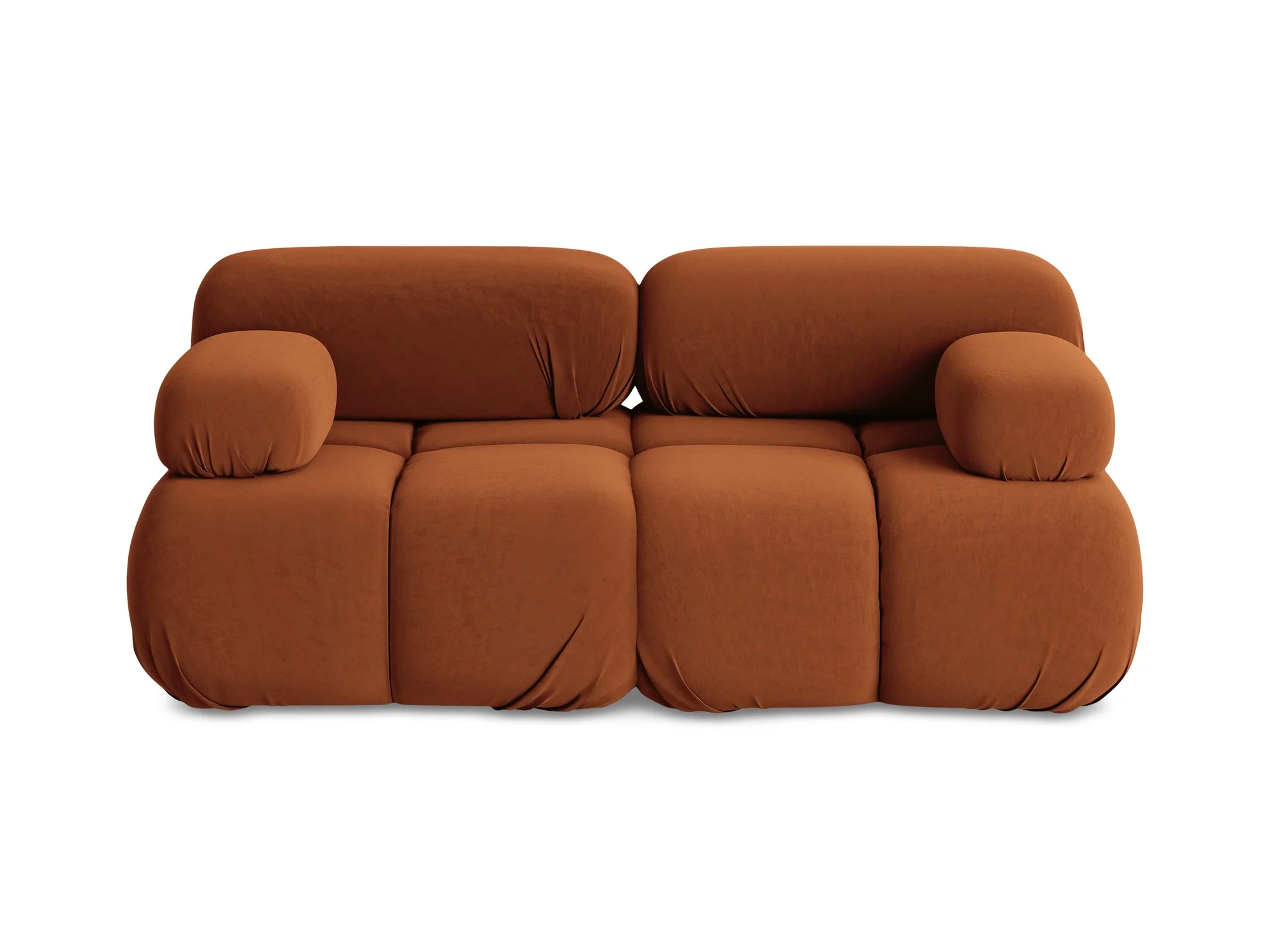 Sofa modułowa aksamitna 2-osobowa LOKUA terakota - Image 3