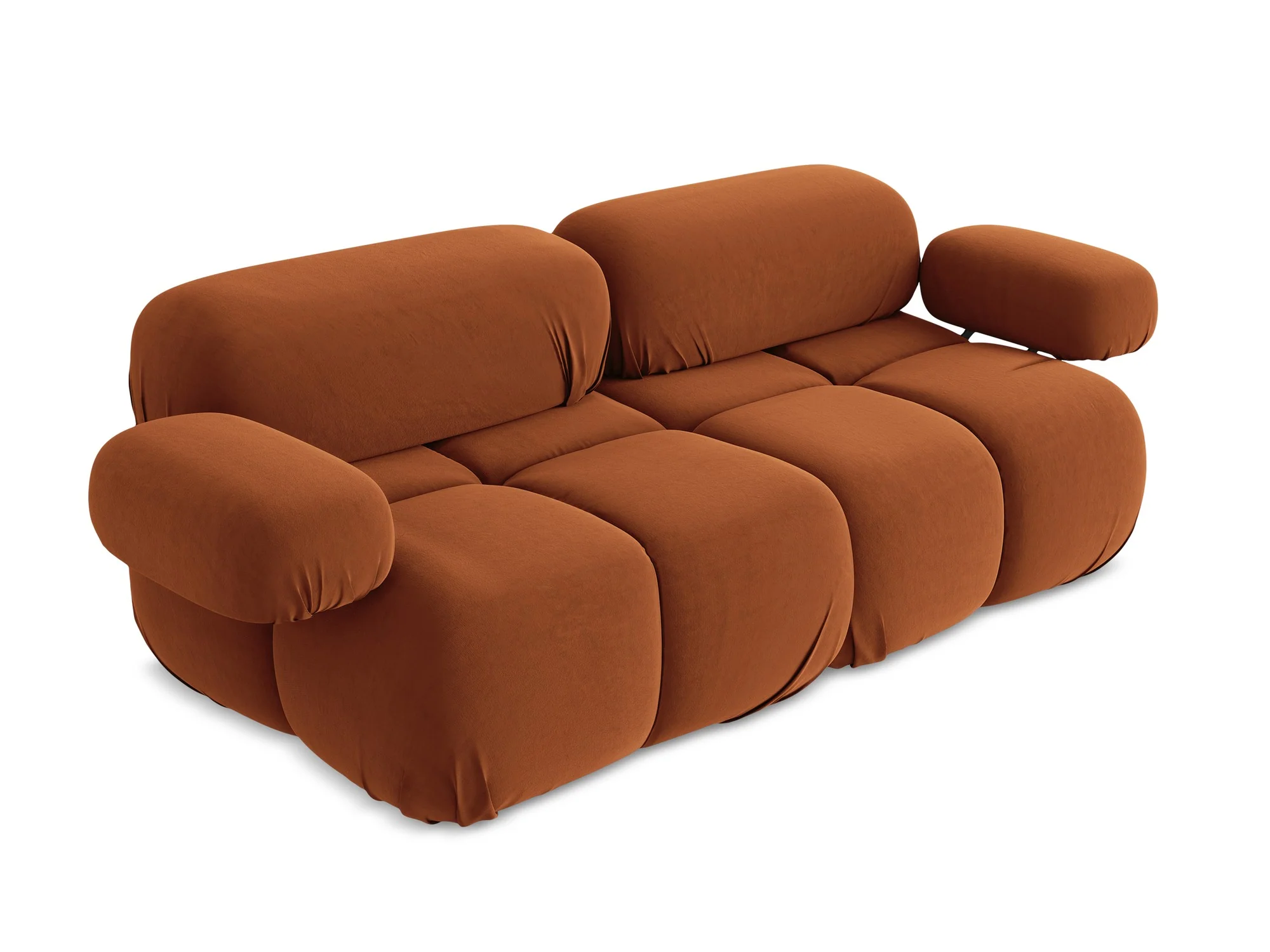 Sofa modułowa aksamitna 2-osobowa LOKUA terakota - Image 5