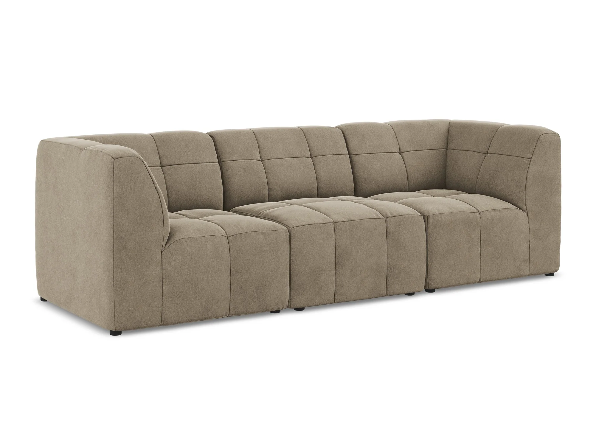 Sofa modułowa aksamitna 3-osobowa ALOHA beżowy
