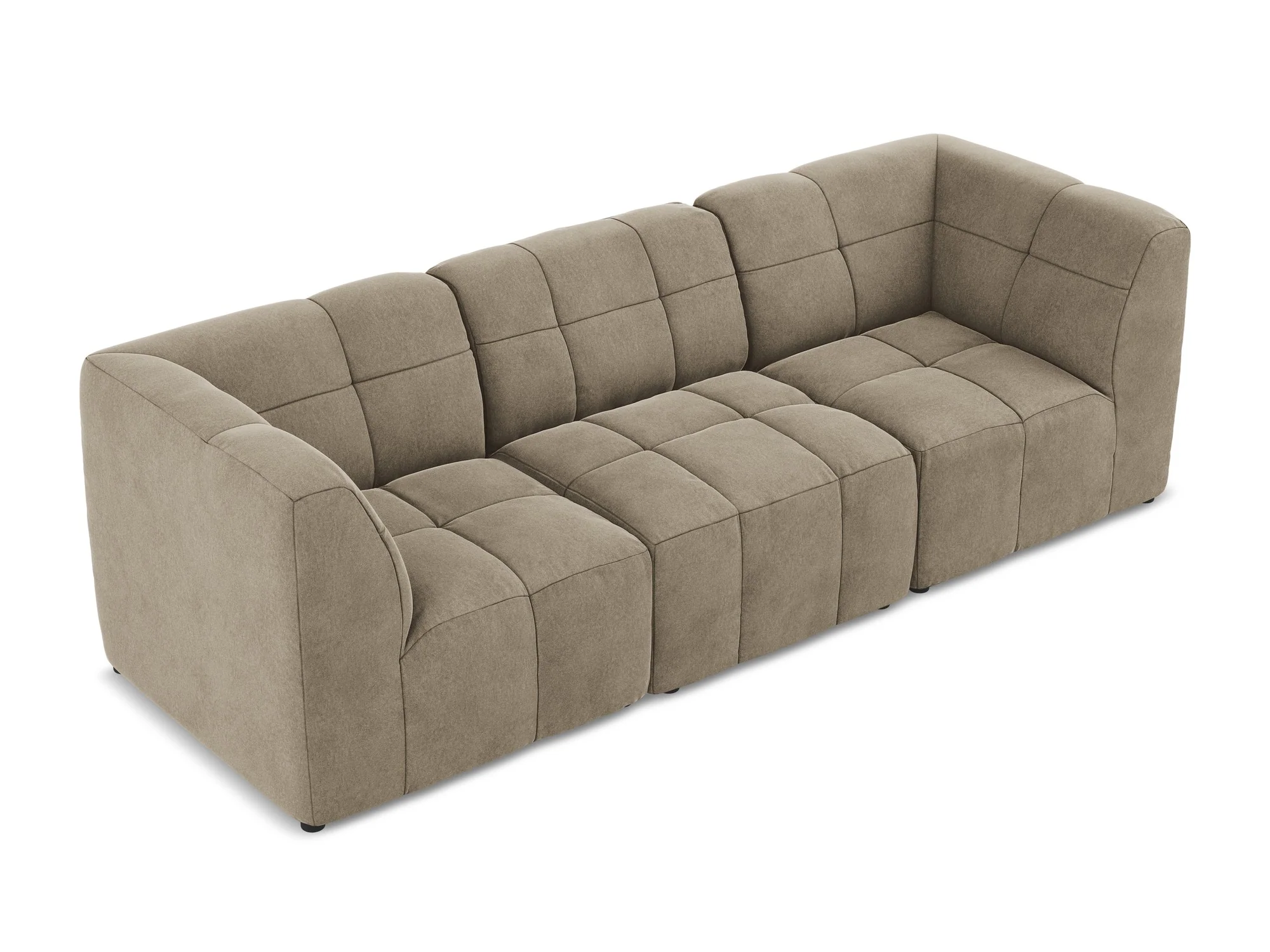 Sofa modułowa aksamitna 3-osobowa ALOHA beżowy - Image 4