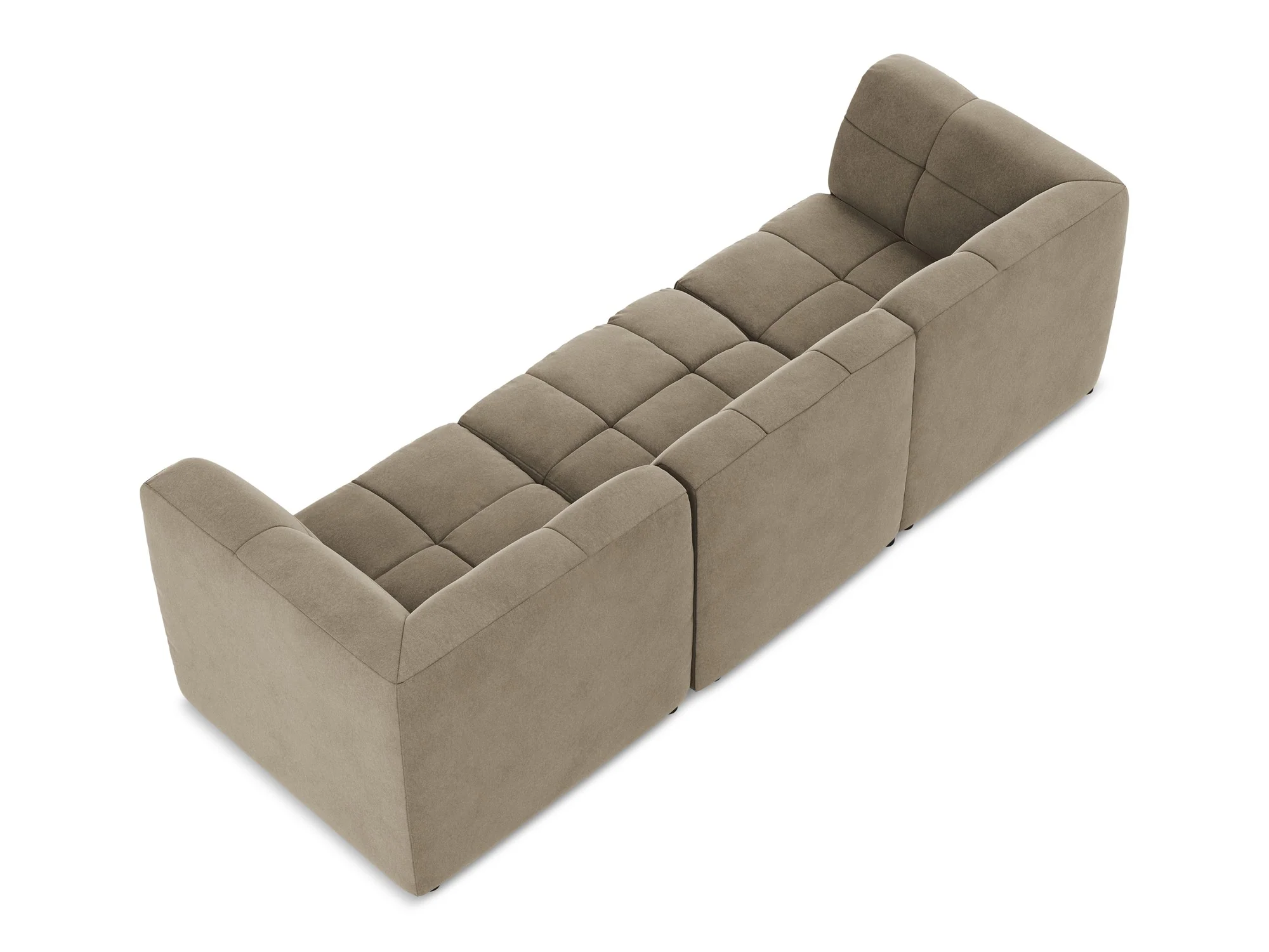 Sofa modułowa aksamitna 3-osobowa ALOHA beżowy - Image 5