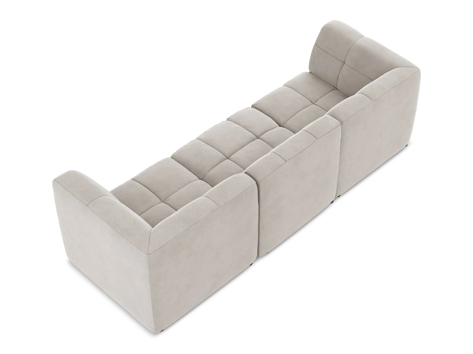 Sofa modułowa aksamitna 3-osobowa ALOHA jasnobeżowy - Image 5