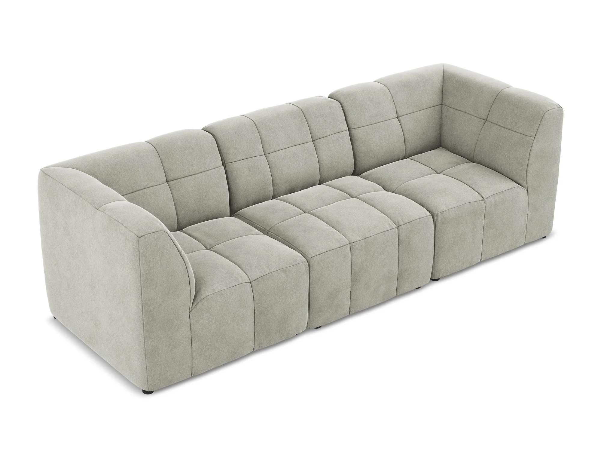 Sofa modułowa aksamitna 3-osobowa ALOHA jasnoszary - Image 4