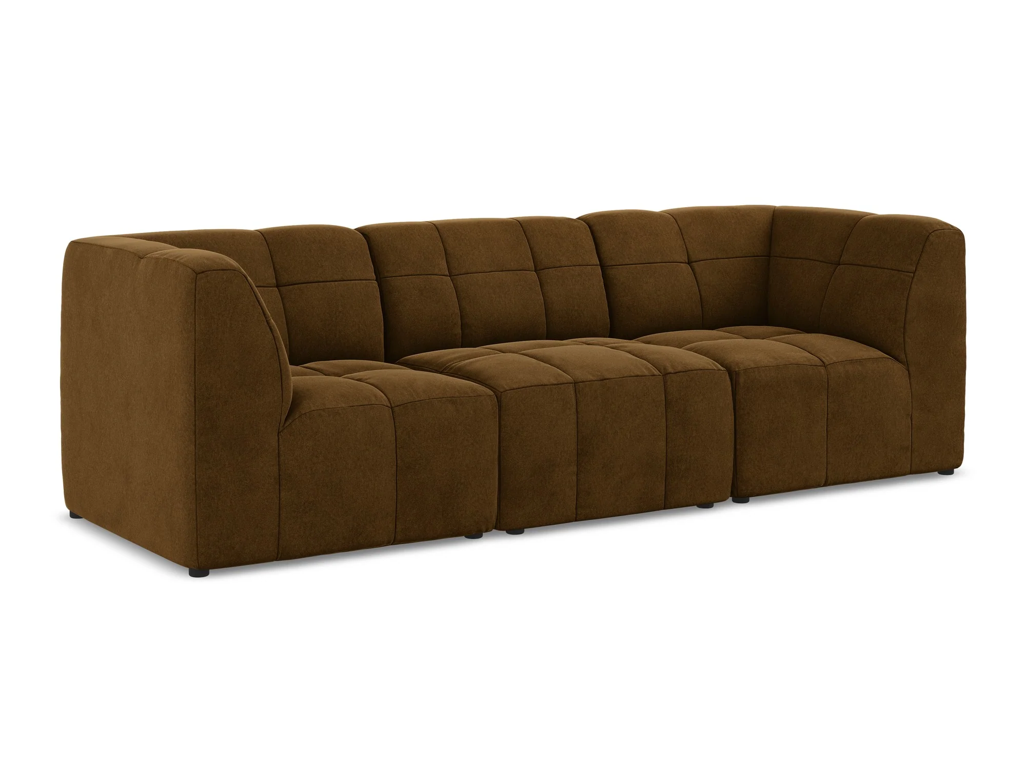 Sofa modułowa aksamitna 3-osobowa ALOHA musztardowy