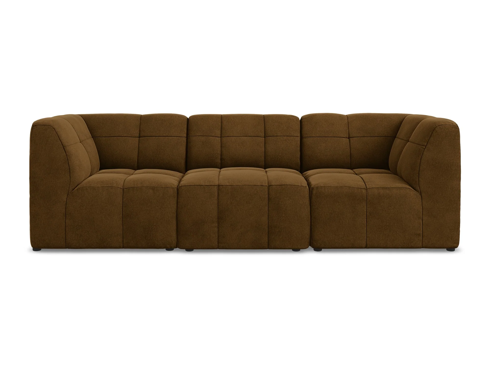 Sofa modułowa aksamitna 3-osobowa ALOHA musztardowy - Image 3