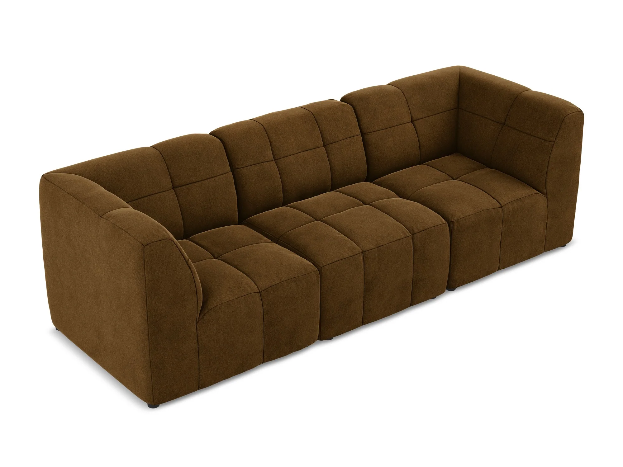 Sofa modułowa aksamitna 3-osobowa ALOHA musztardowy - Image 4