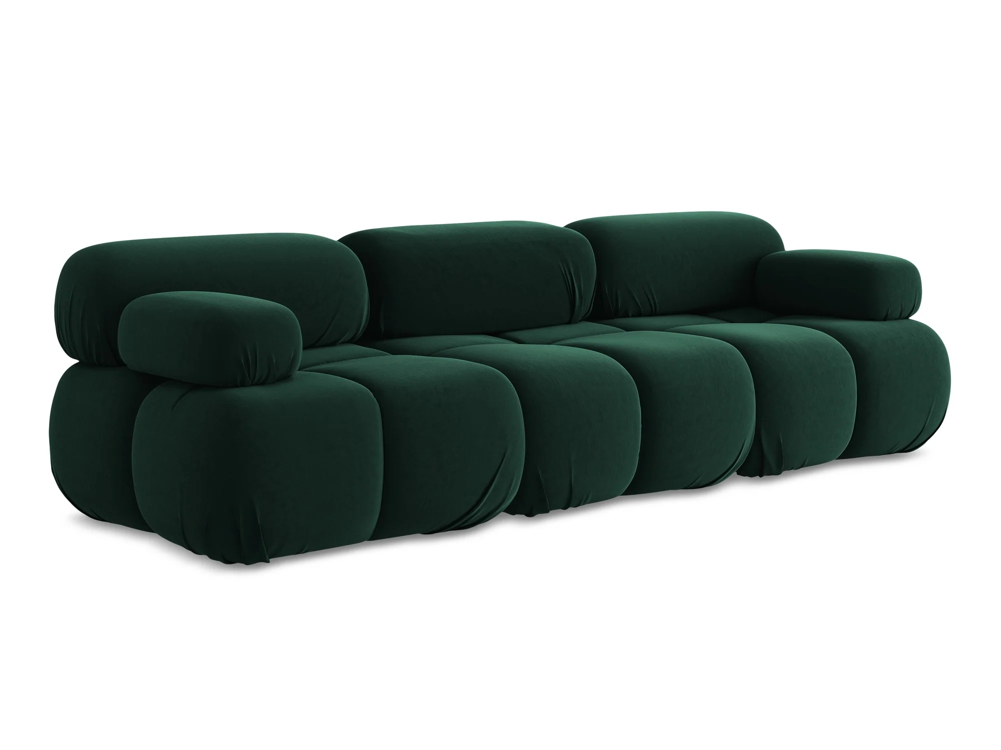 Sofa modułowa aksamitna 3-osobowa LOKUA butelkowa zieleń