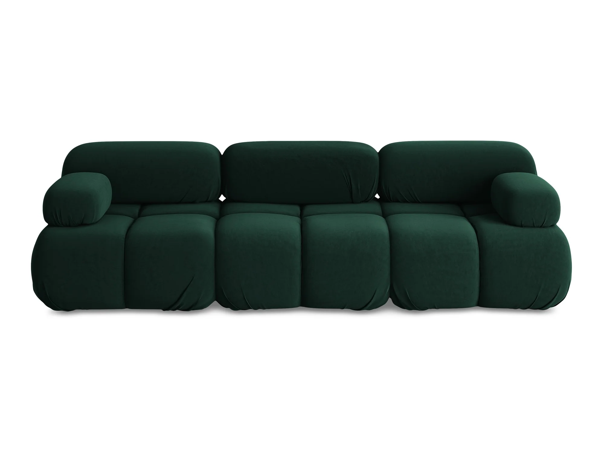 Sofa modułowa aksamitna 3-osobowa LOKUA butelkowa zieleń - Image 3