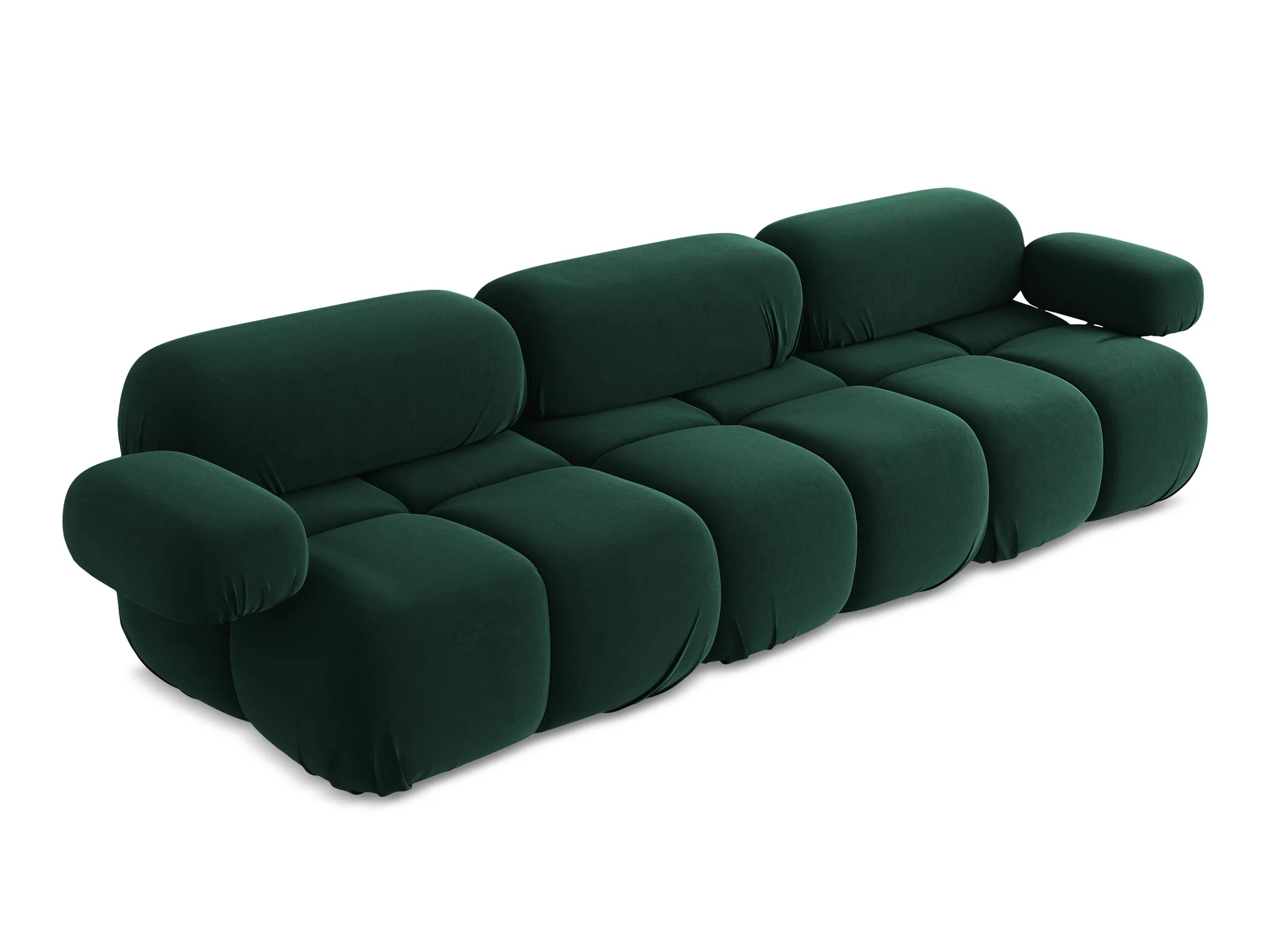 Sofa modułowa aksamitna 3-osobowa LOKUA butelkowa zieleń - Image 5