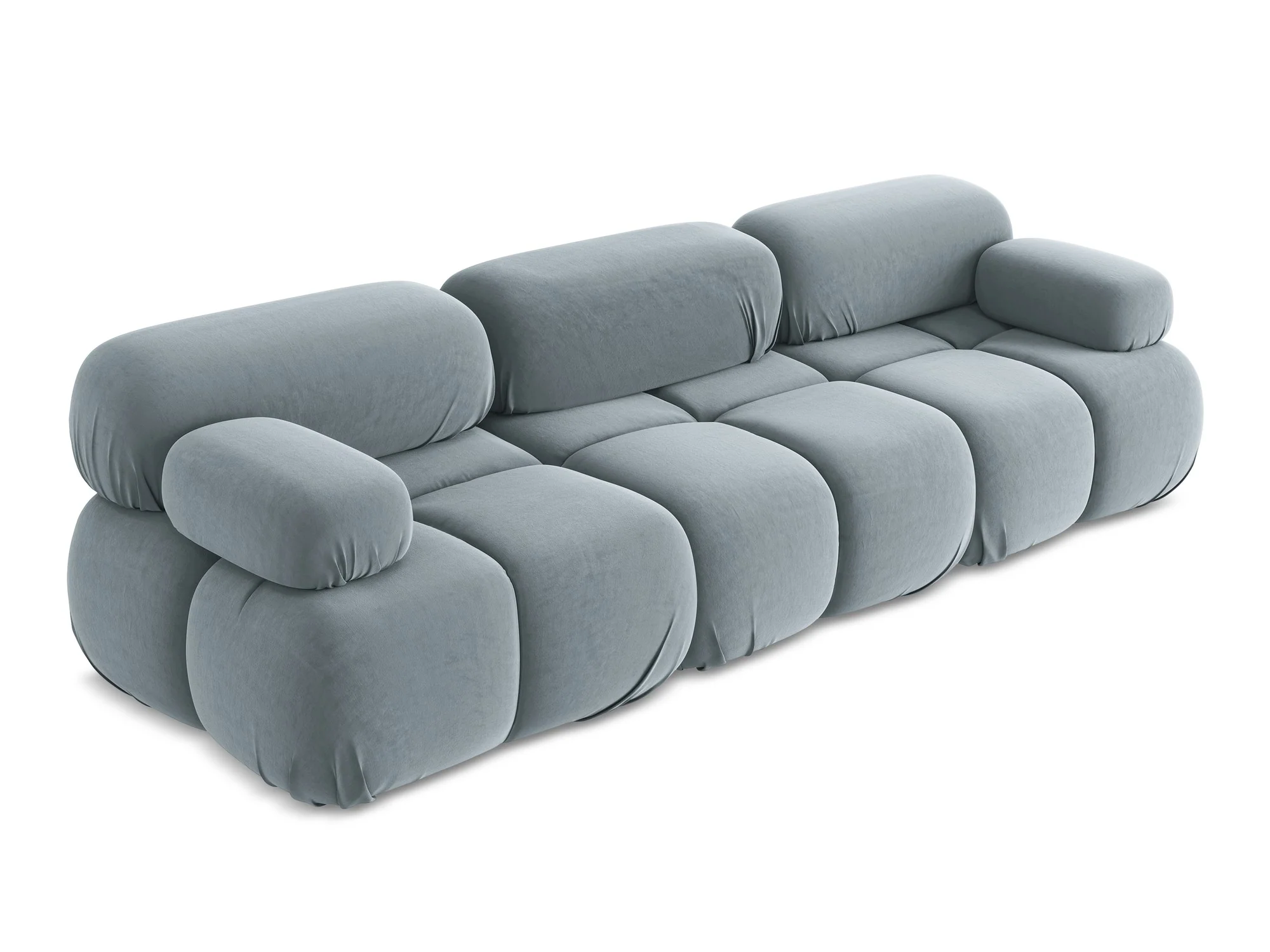 Sofa modułowa aksamitna 3-osobowa LOKUA jasnoniebieski - Image 4