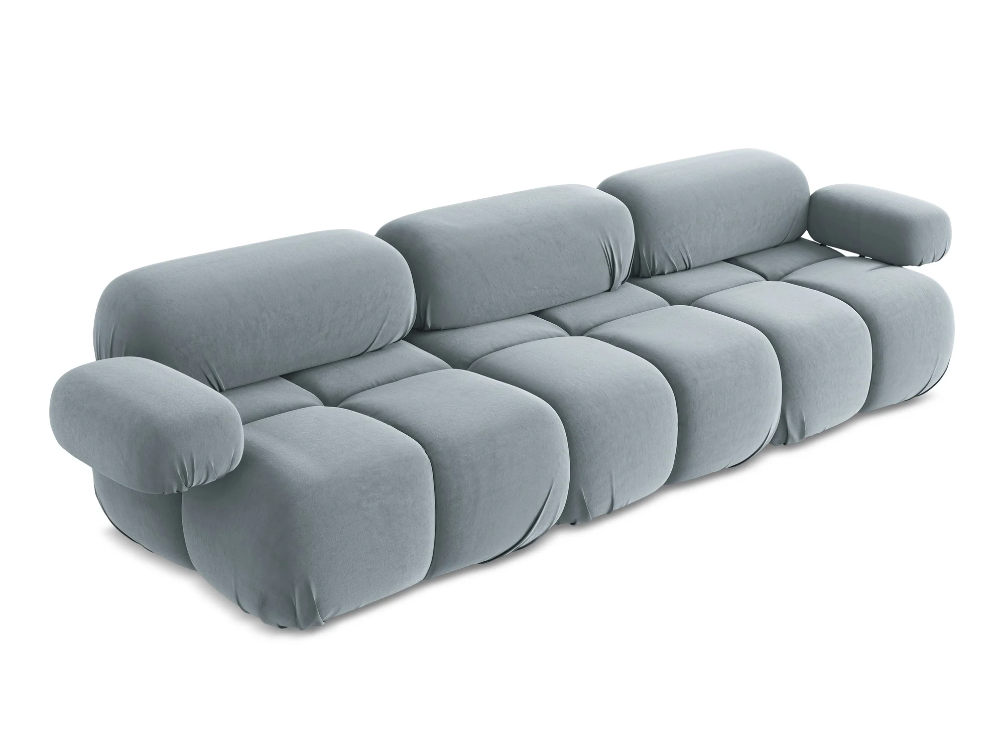 Sofa modułowa aksamitna 3-osobowa LOKUA jasnoniebieski - Image 5