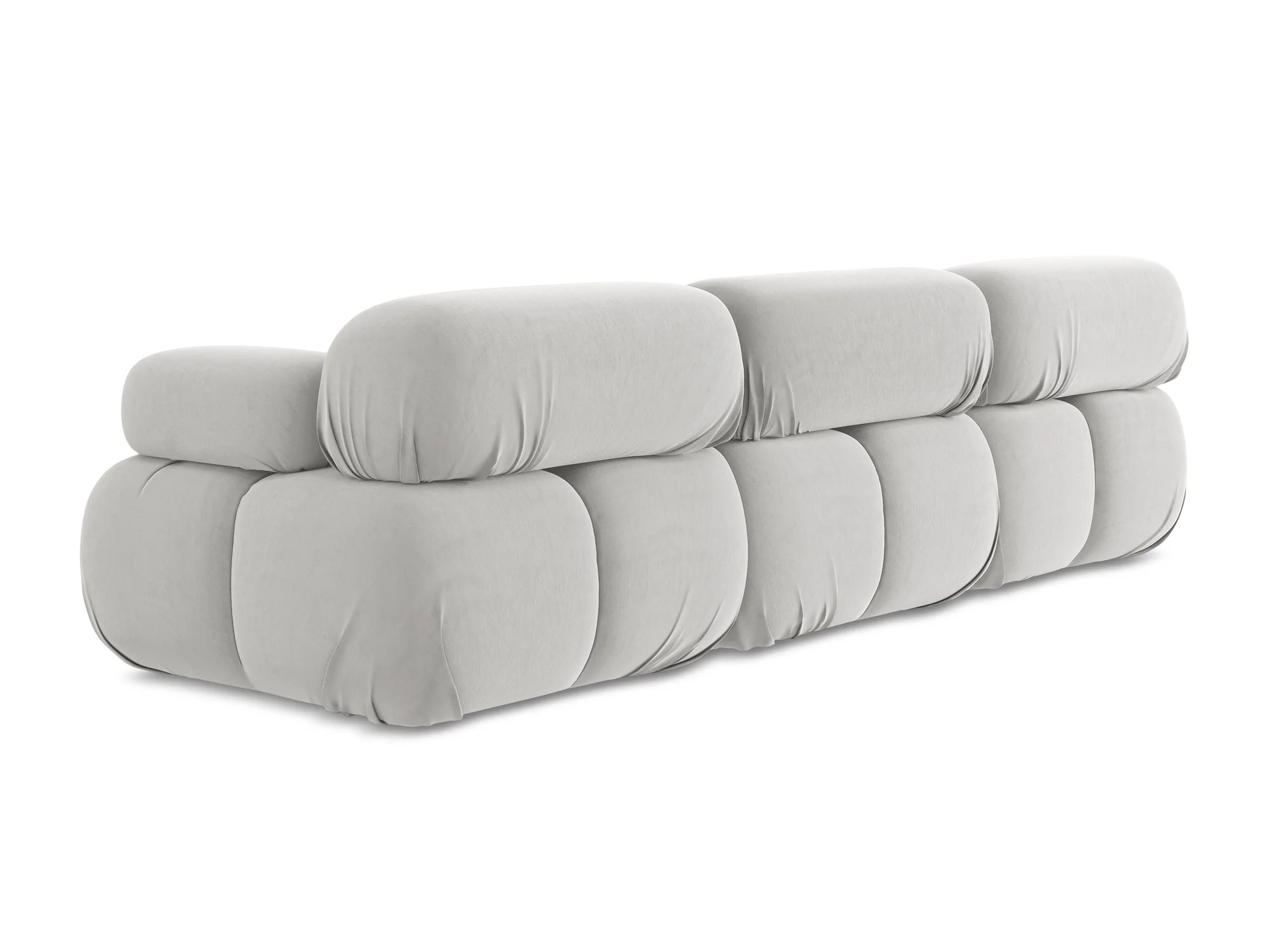 Sofa modułowa aksamitna 3-osobowa LOKUA srebrny - Image 6