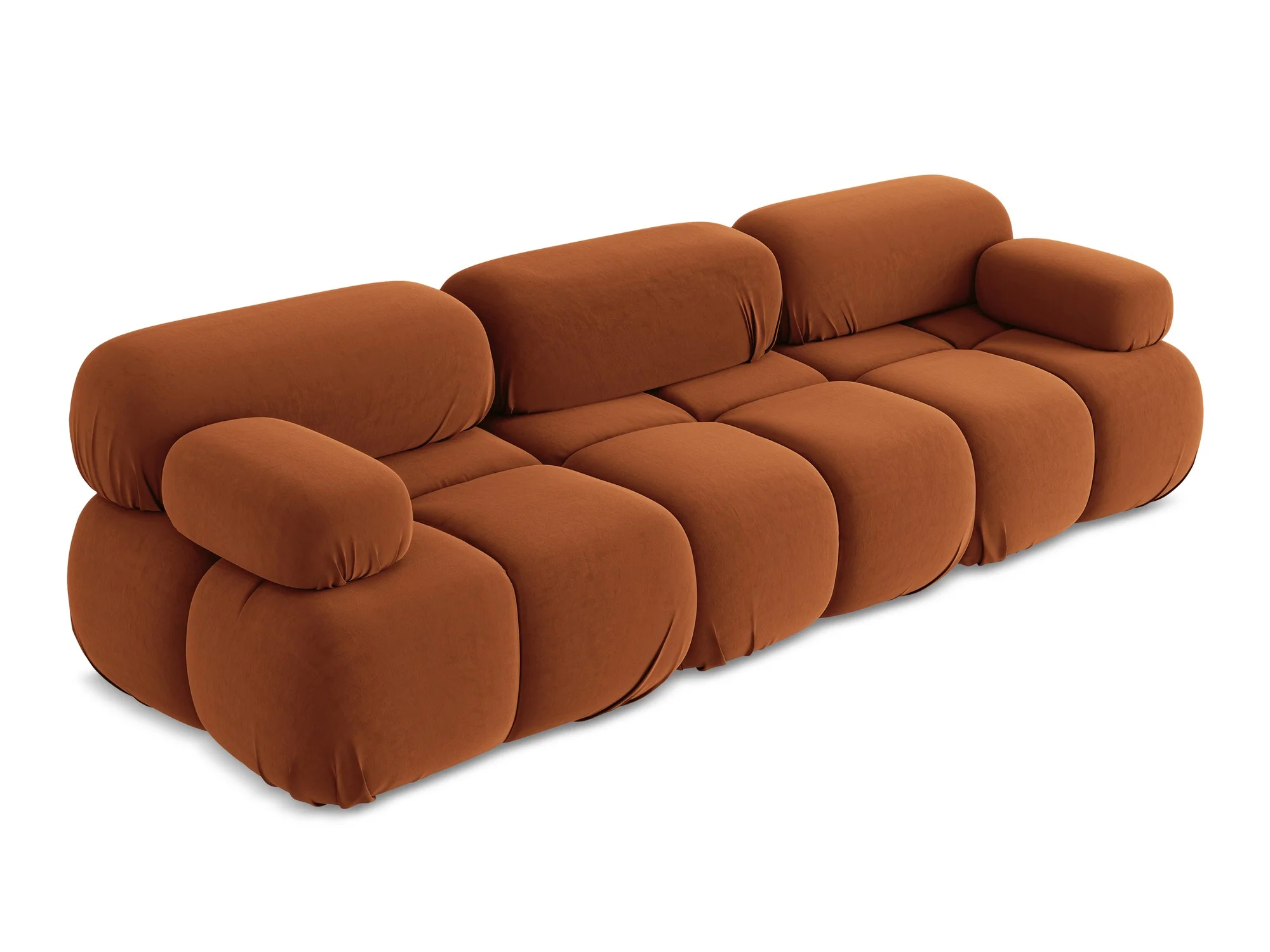 Sofa modułowa aksamitna 3-osobowa LOKUA terakota - Image 4