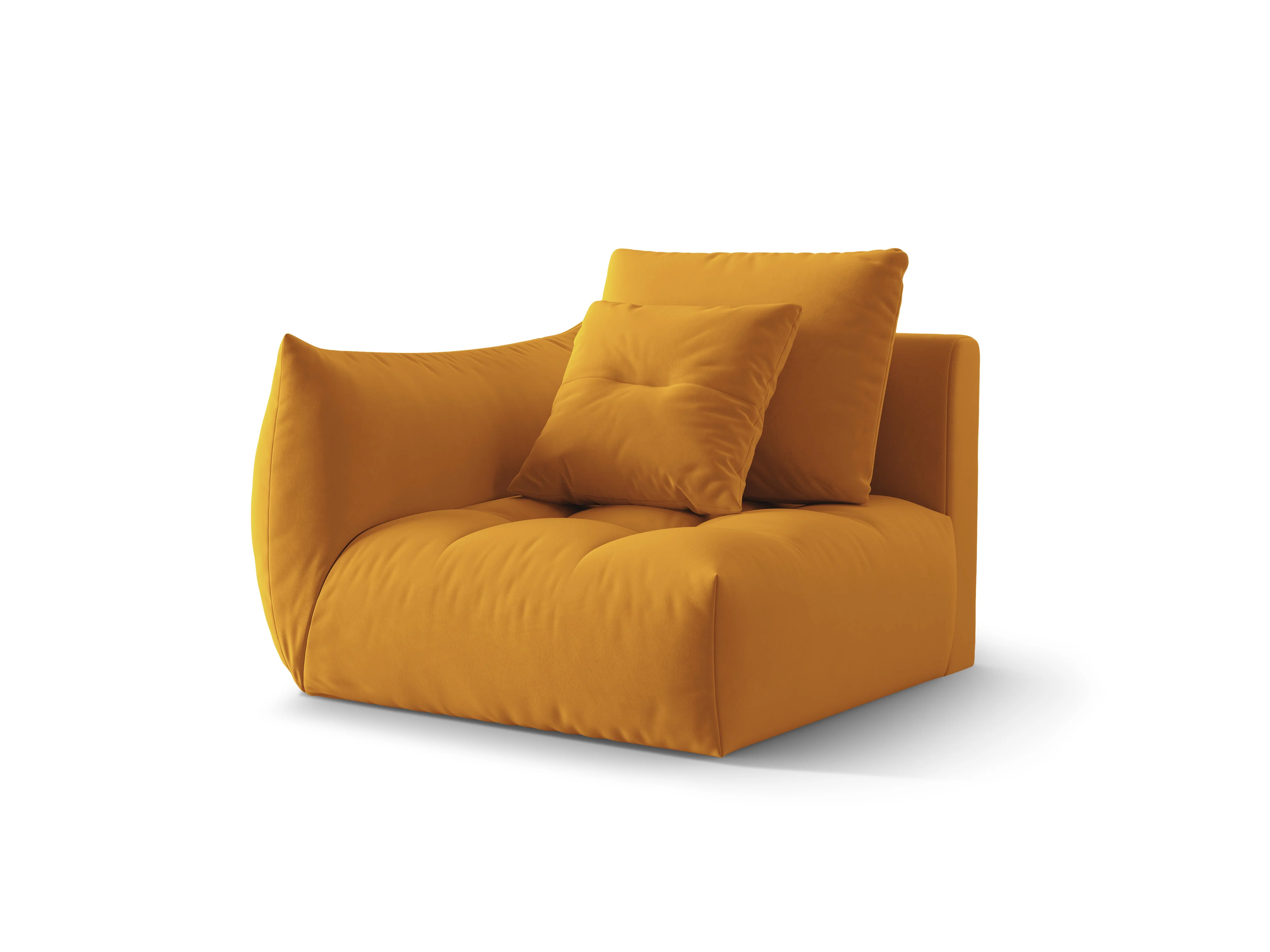 Sofa modułowa aksamitna BLOOM - element lewostronny żółty - Image 3