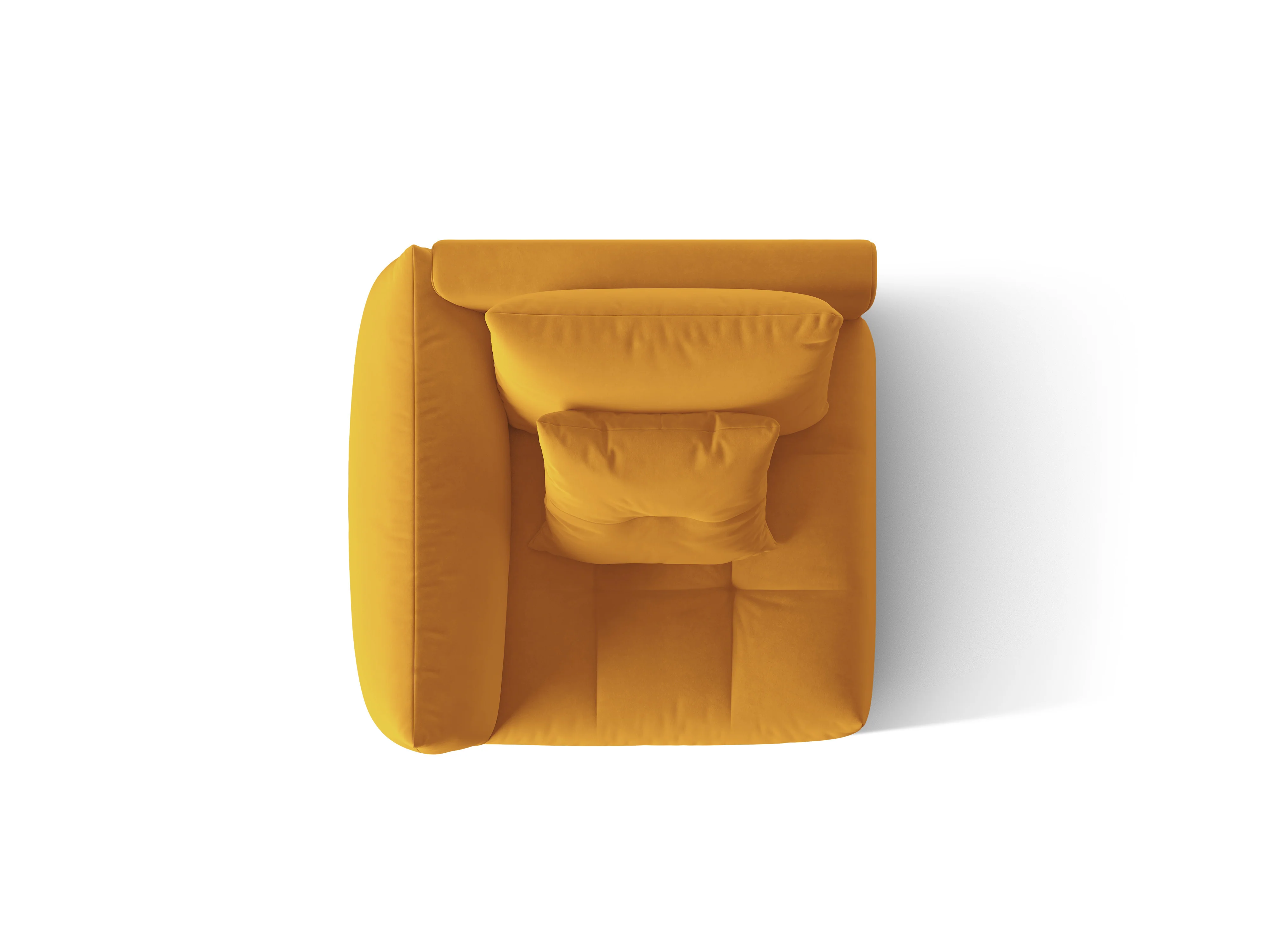 Sofa modułowa aksamitna BLOOM - element lewostronny żółty - Image 4