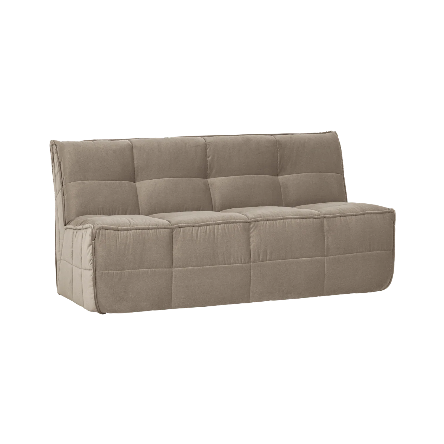 Sofa modułowa aksamitna CLUSTER BENCH - element 3-osobowy beżowy