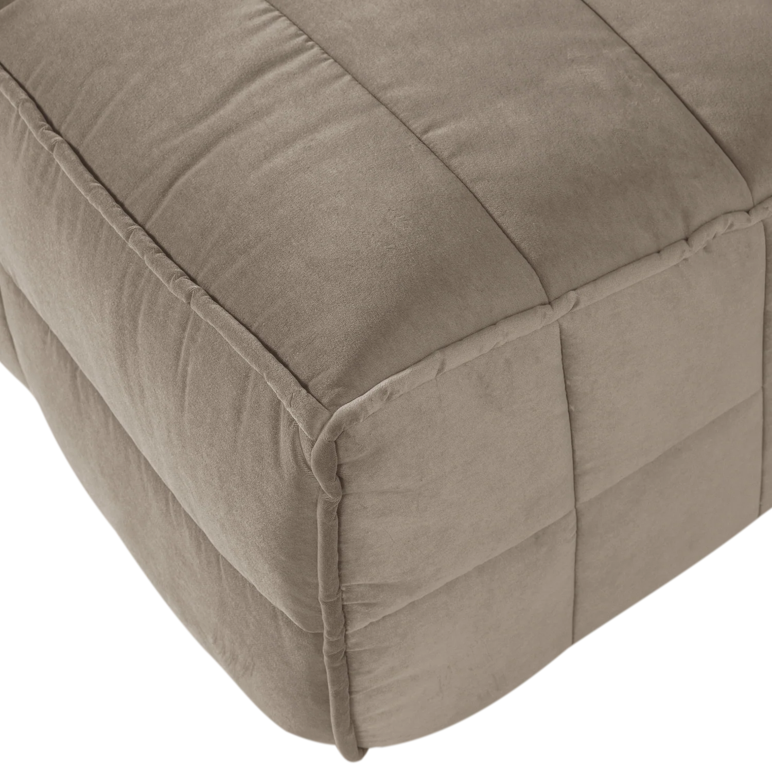 Sofa modułowa aksamitna CLUSTER BENCH - element 3-osobowy beżowy - Image 2