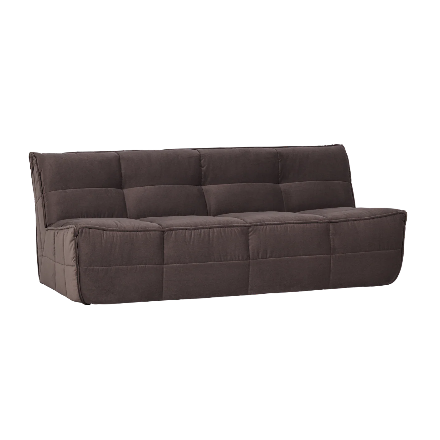 Sofa aksamitna CLUSTER - moduł 3-osobowy czekoladowy