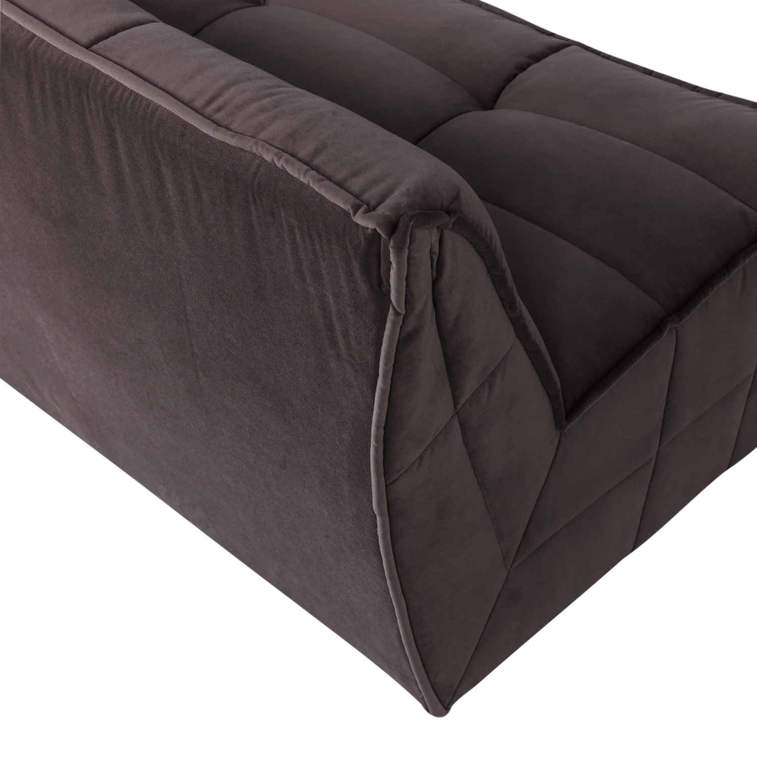 Sofa aksamitna CLUSTER - moduł 3-osobowy czekoladowy - Image 5
