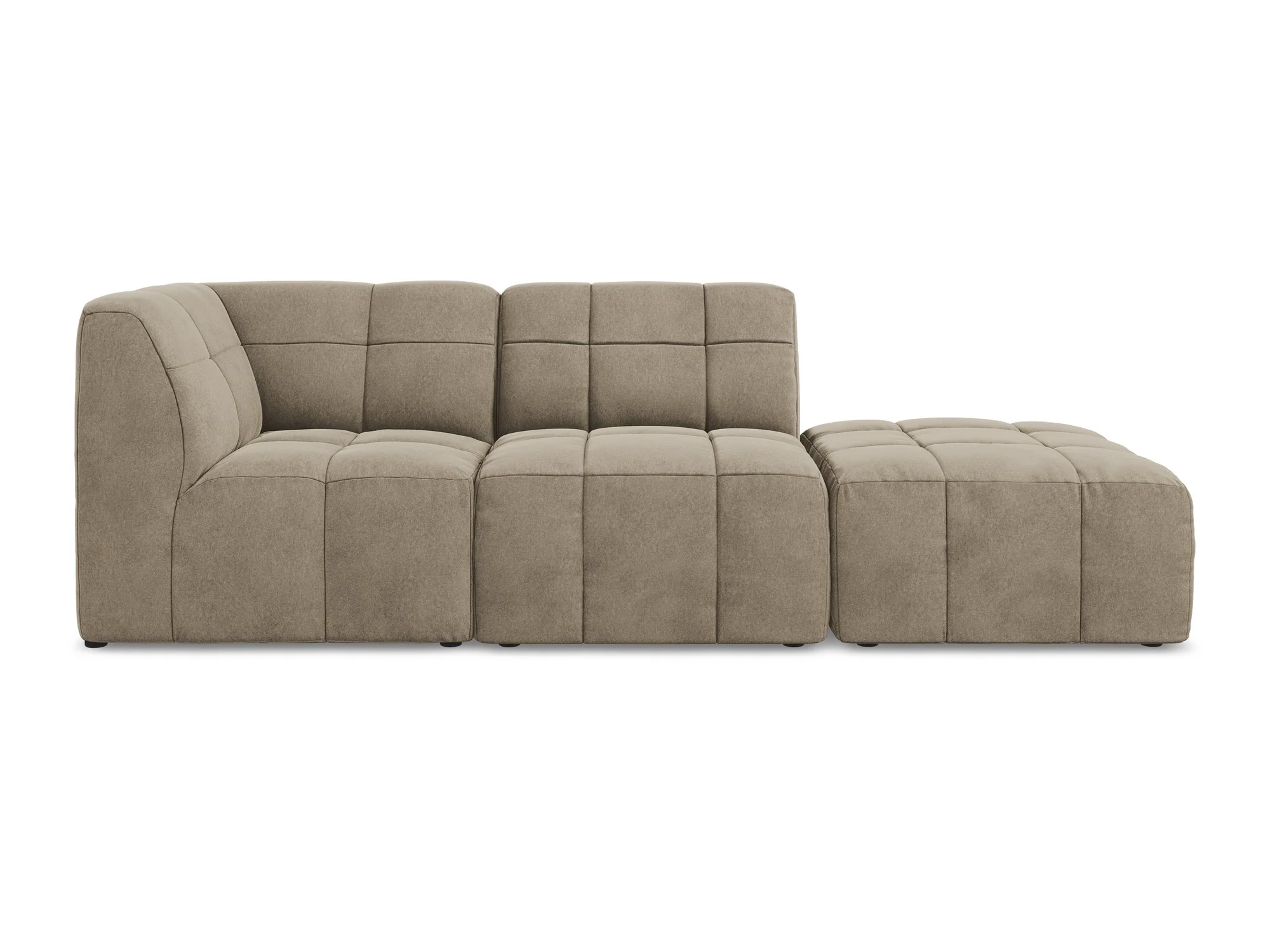 Sofa modułowa aksamitna lewostronna otwarta 3-osobowa ALOHA beżowy - Image 3