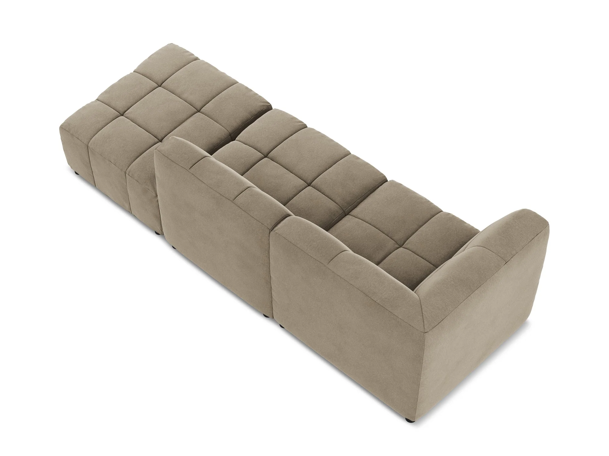 Sofa modułowa aksamitna lewostronna otwarta 3-osobowa ALOHA beżowy - Image 5