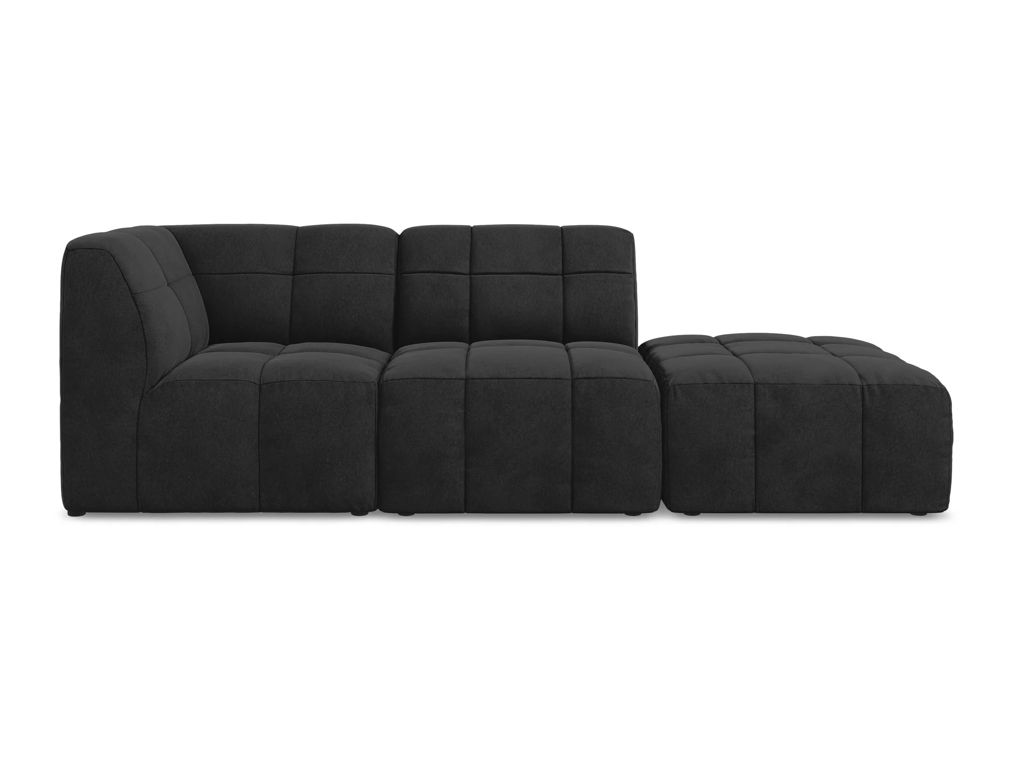 Sofa modułowa aksamitna lewostronna otwarta 3-osobowa ALOHA czarny - Image 3
