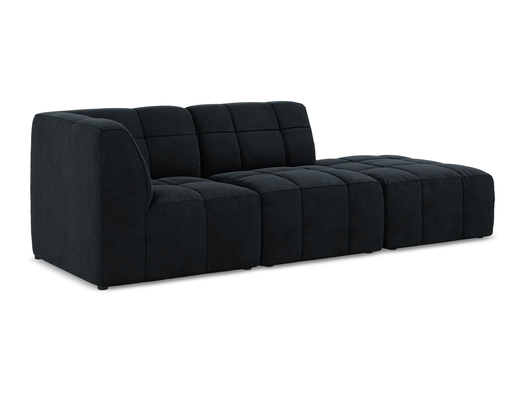 Sofa modułowa aksamitna lewostronna otwarta 3-osobowa ALOHA granat królewski