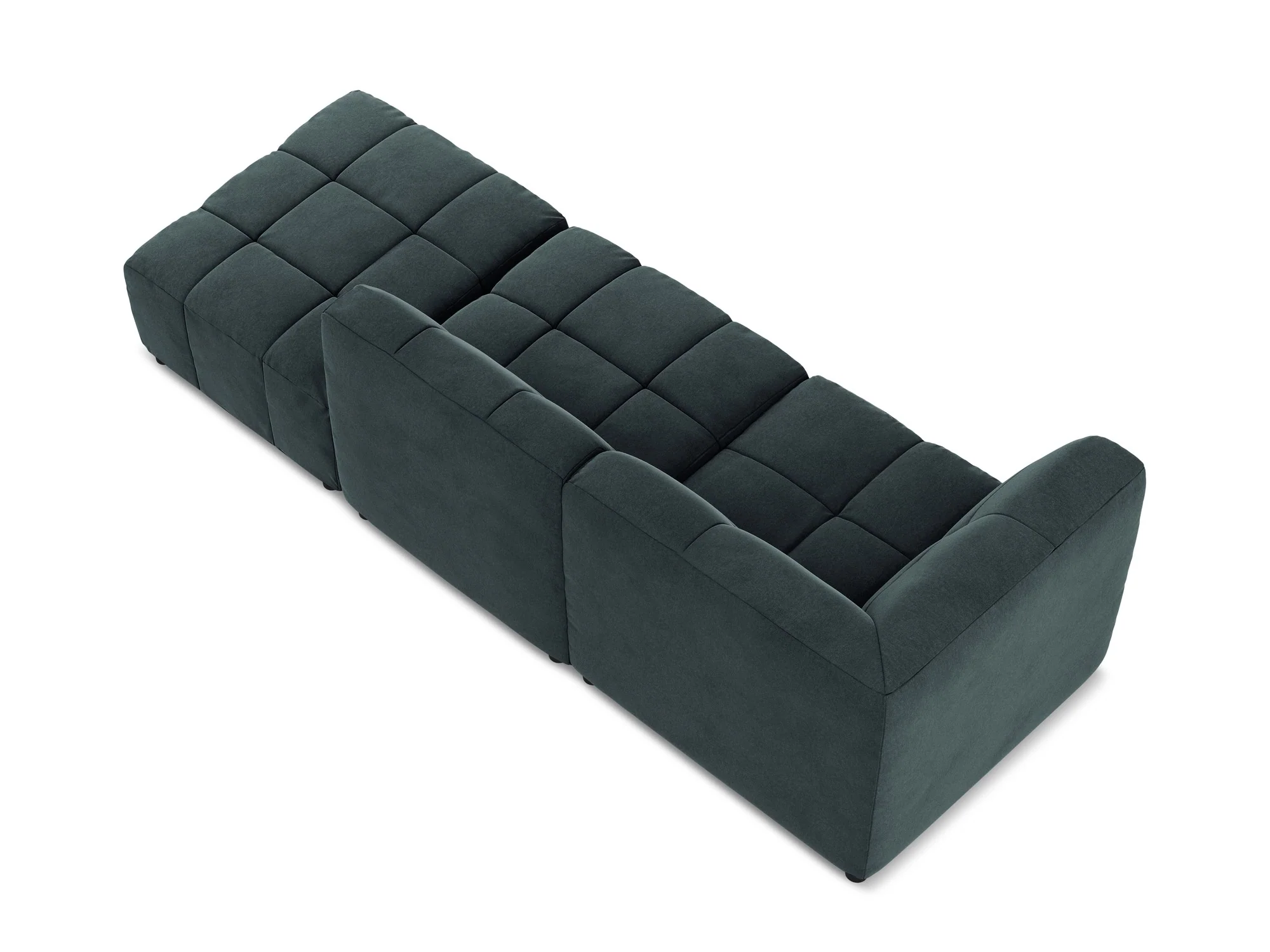 Sofa modułowa aksamitna lewostronna otwarta 3-osobowa ALOHA morski - Image 5