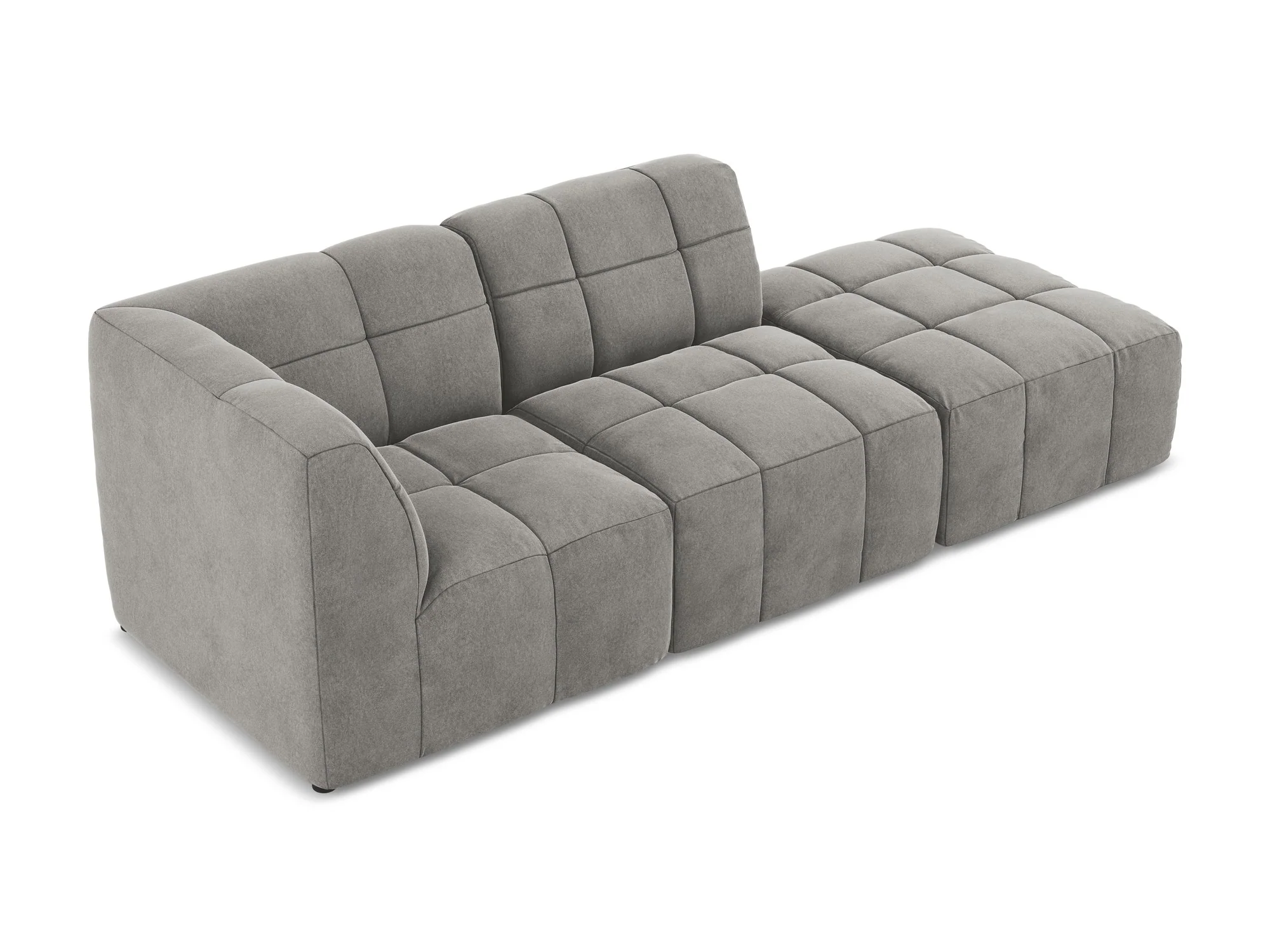 Sofa modułowa aksamitna lewostronna otwarta 3-osobowa ALOHA szary - Image 4