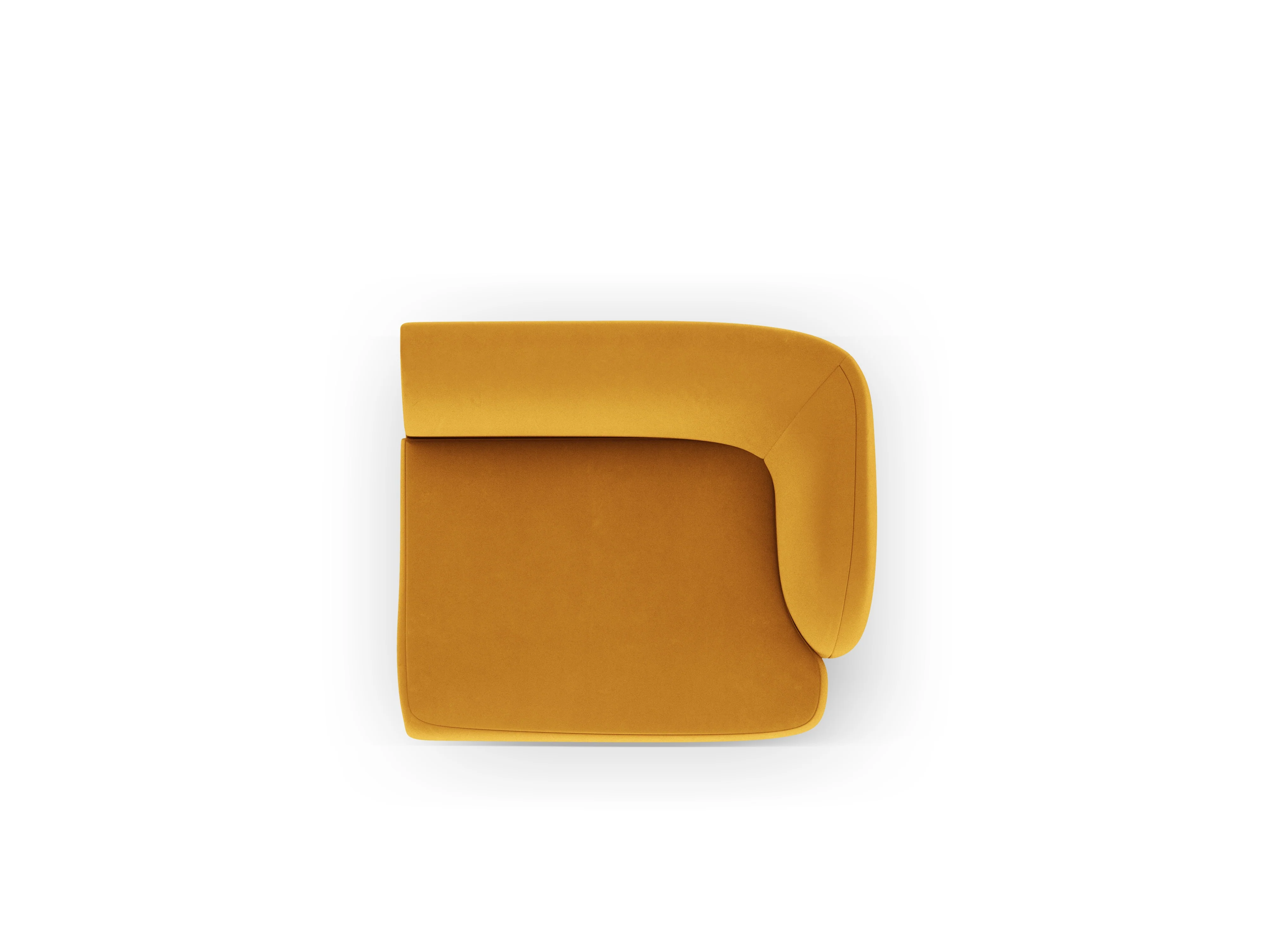 Sofa modułowa aksamitna MILEY - moduł prawostronny żółty - Image 3