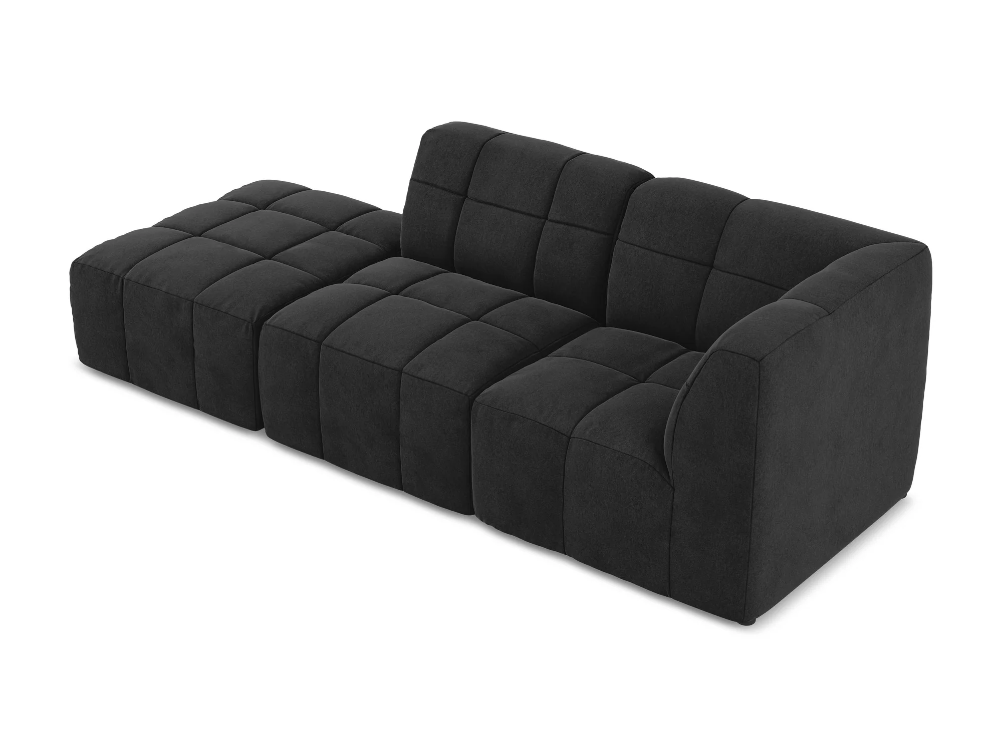 Sofa modułowa aksamitna prawostronna otwarta 3-osobowa ALOHA czarny - Image 5