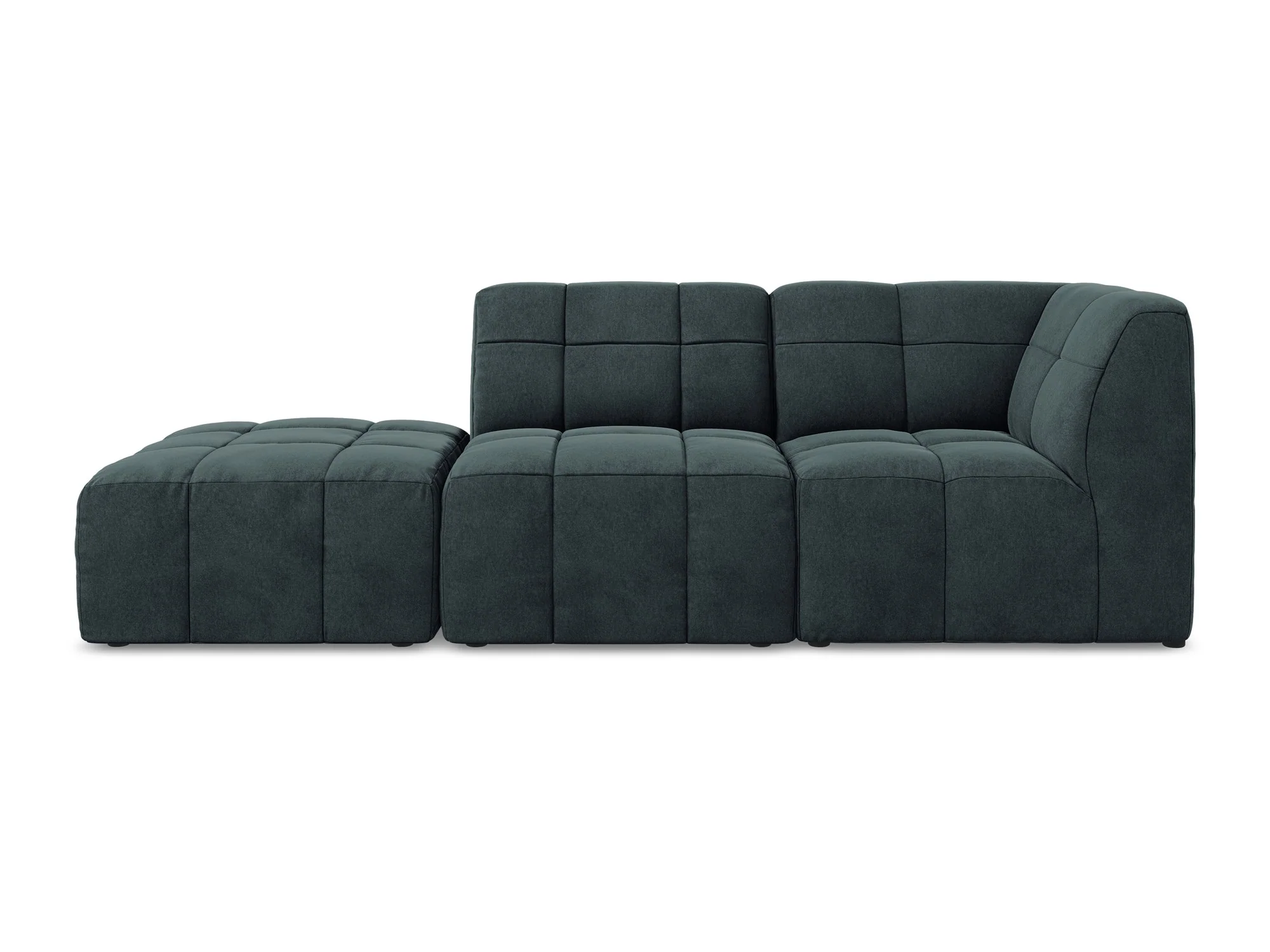 Sofa modułowa aksamitna prawostronna otwarta 3-osobowa ALOHA morski - Image 3